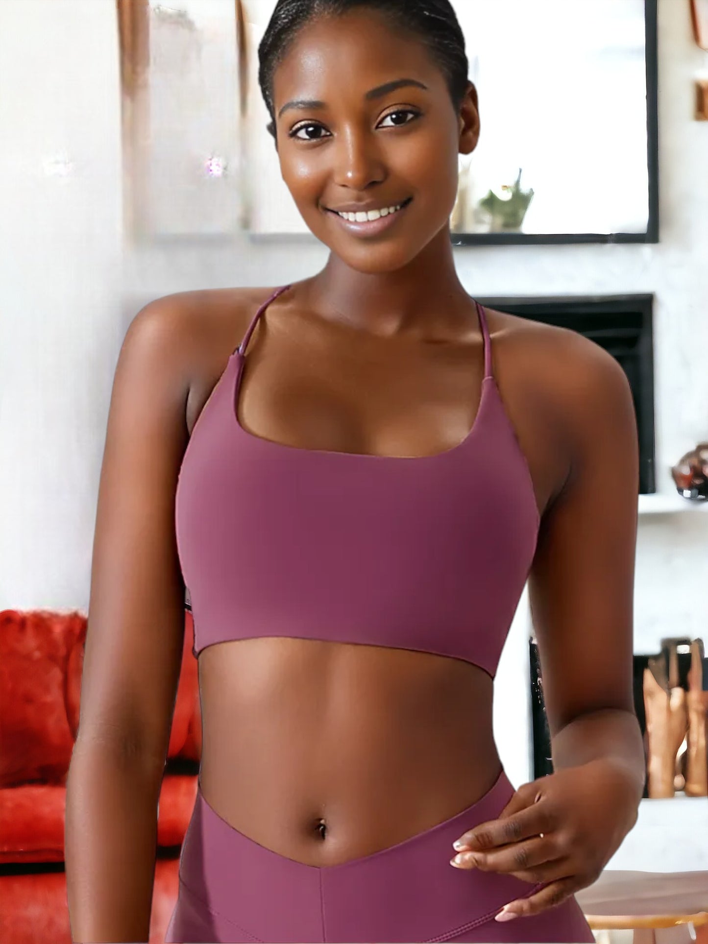 Summer Compression Strapy Back Fitness Sports Bra