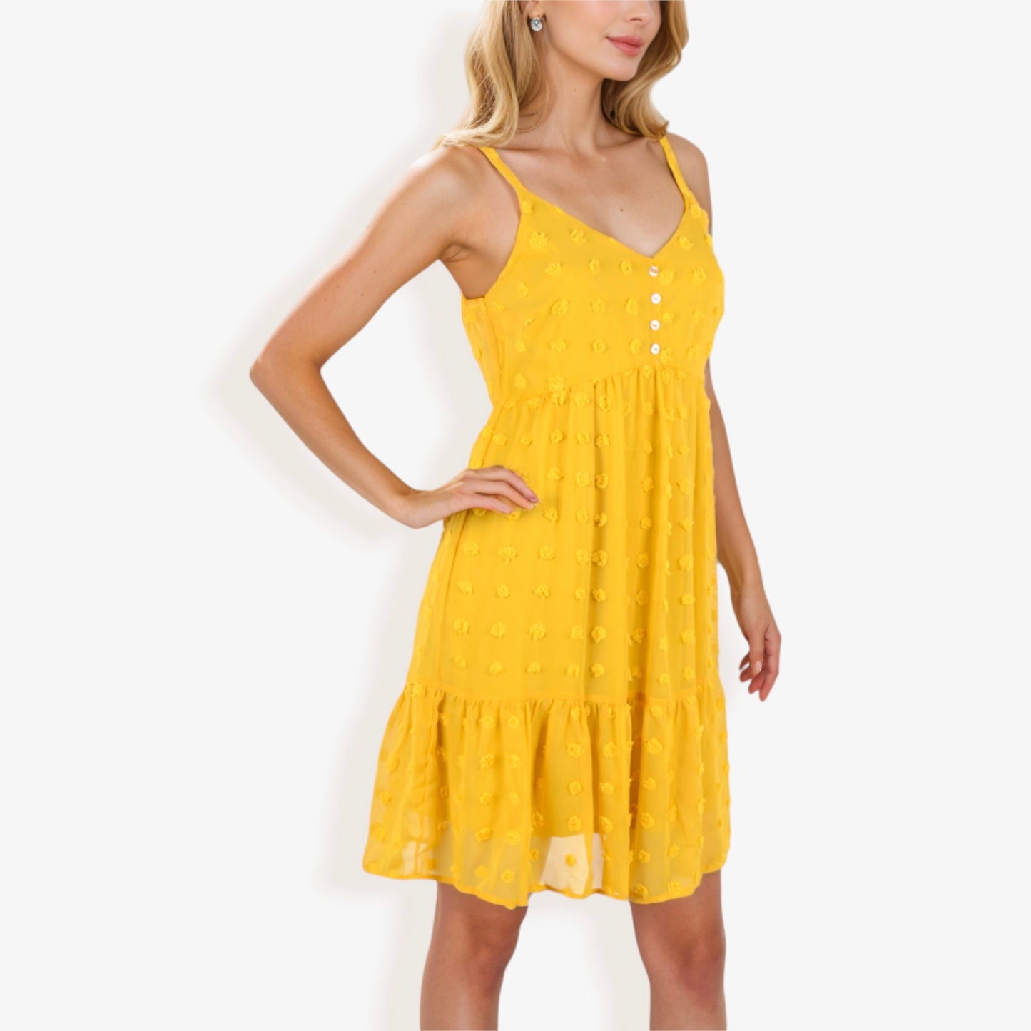 Vestido de verano con volantes y lunares