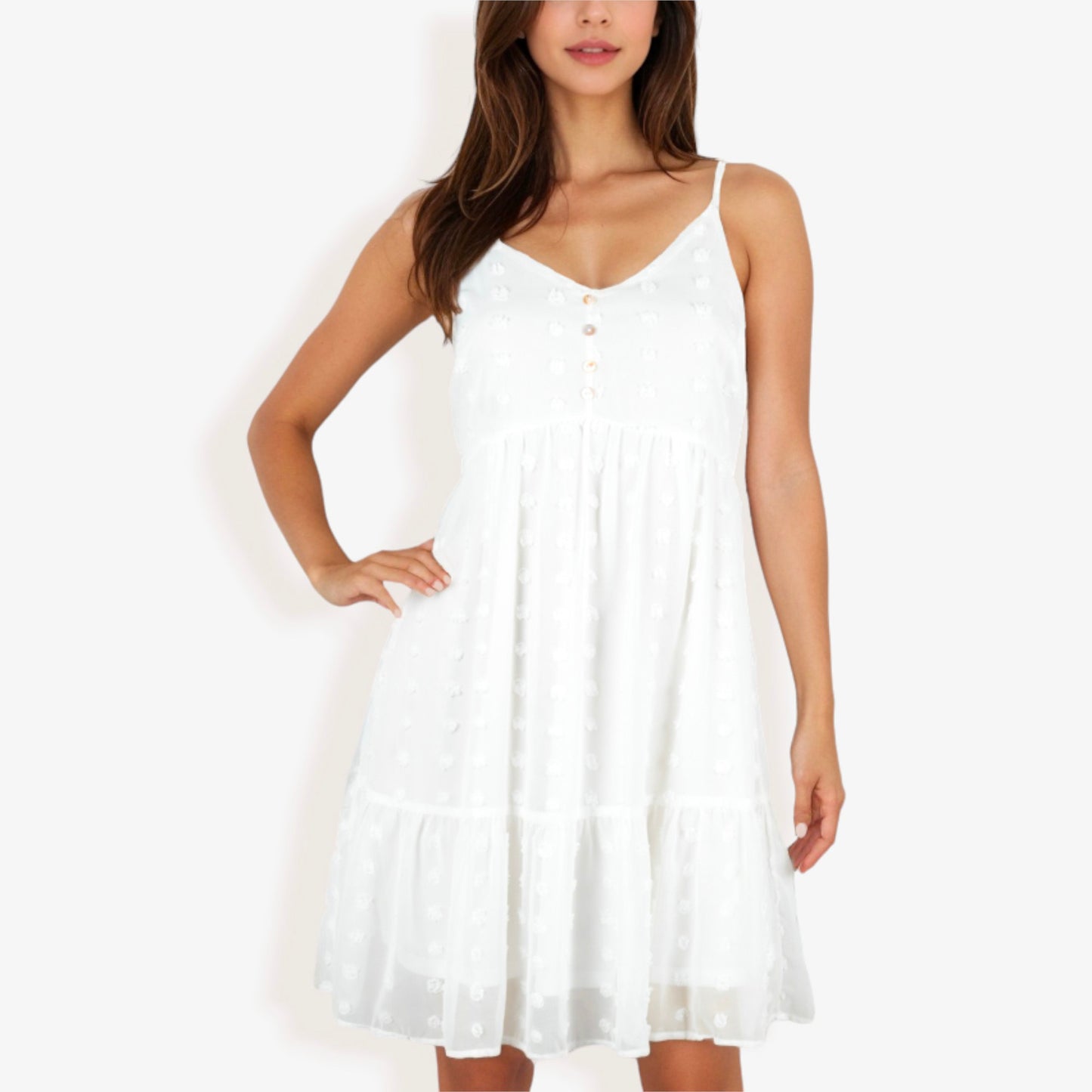 Vestido de verano con volantes y lunares
