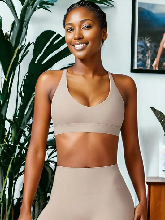 Sujetador deportivo de compresión de secado rápido y ajustado