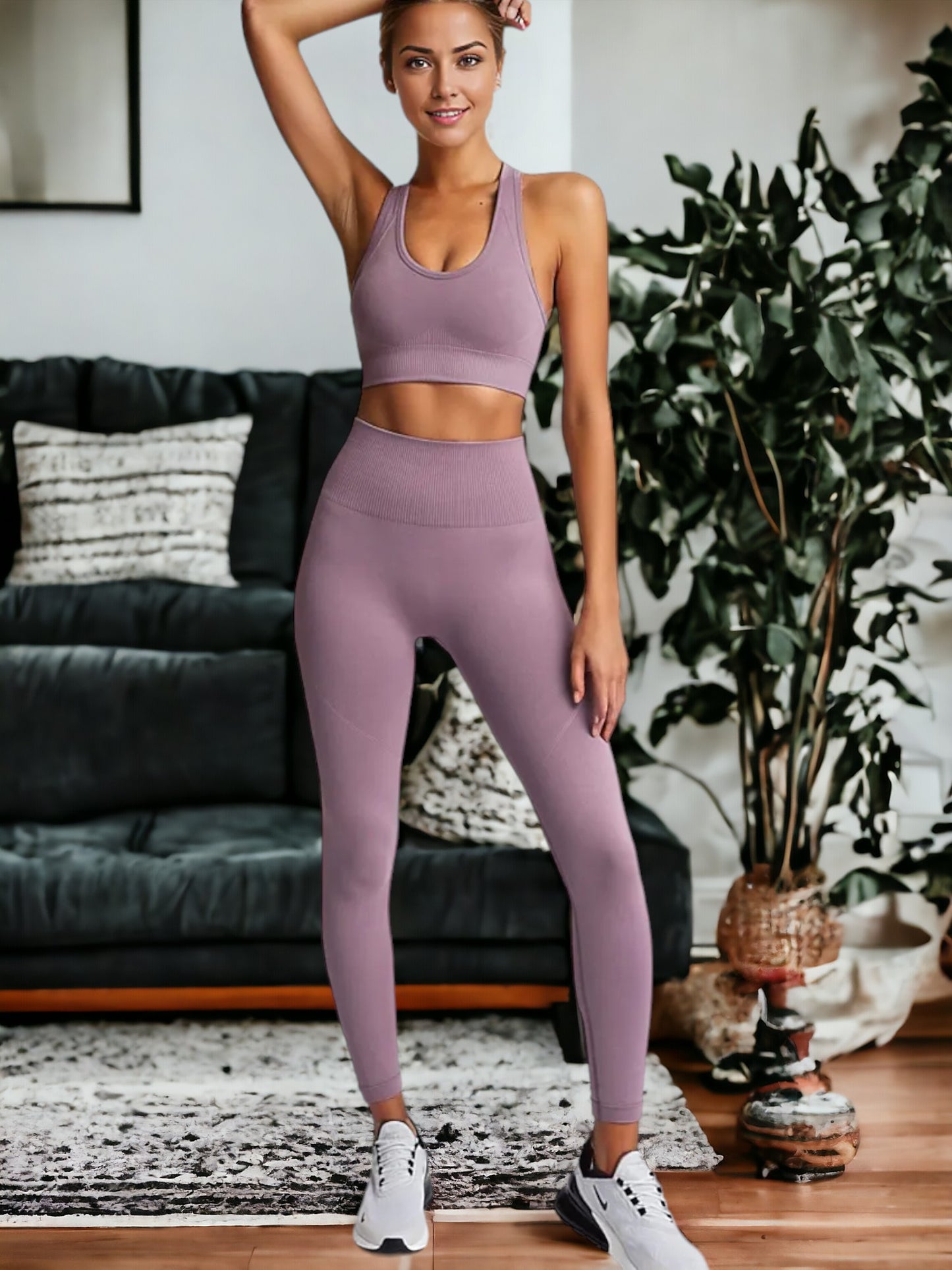 Ropa de yoga y fitness sin costuras que levanta los glúteos