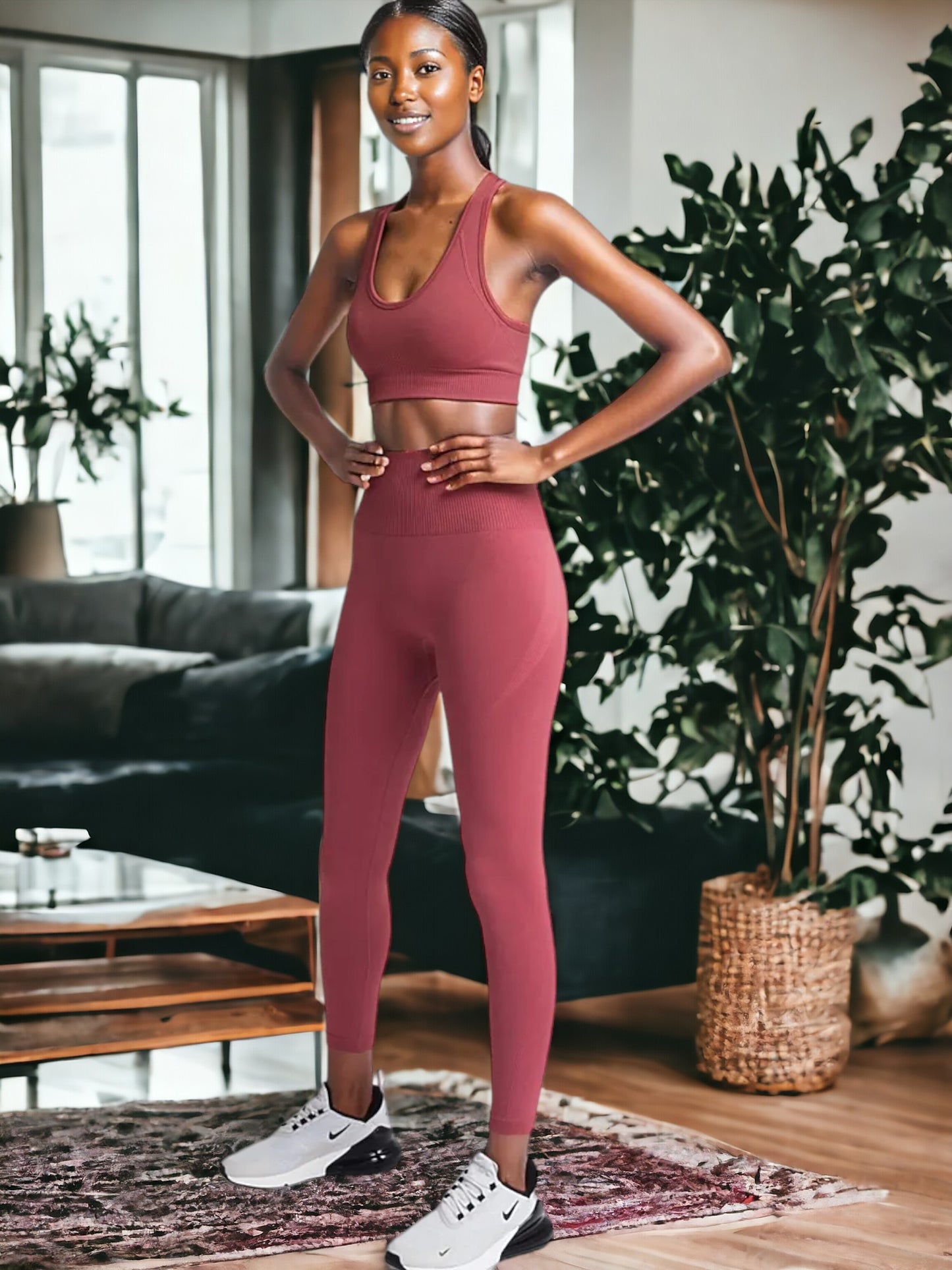 Ropa de yoga y fitness sin costuras que levanta los glúteos