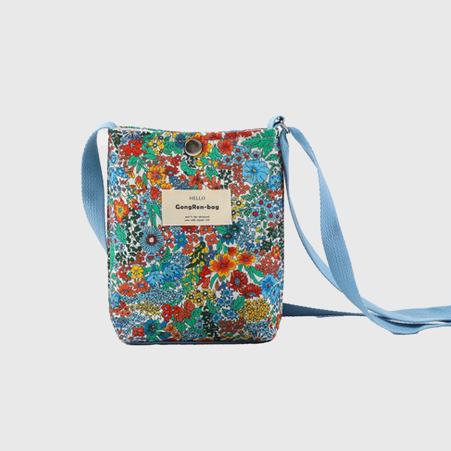 Anna-Kaci Women's Floral Canvas Crossbody Bag-Colorful Artistic Shoulder Purse