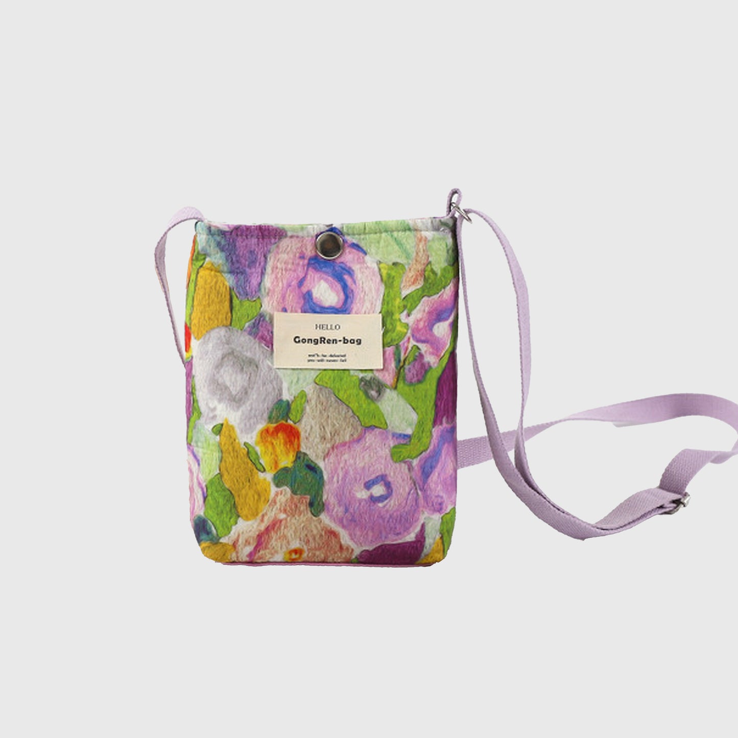 Anna-Kaci Women's Floral Canvas Crossbody Bag-Colorful Artistic Shoulder Purse