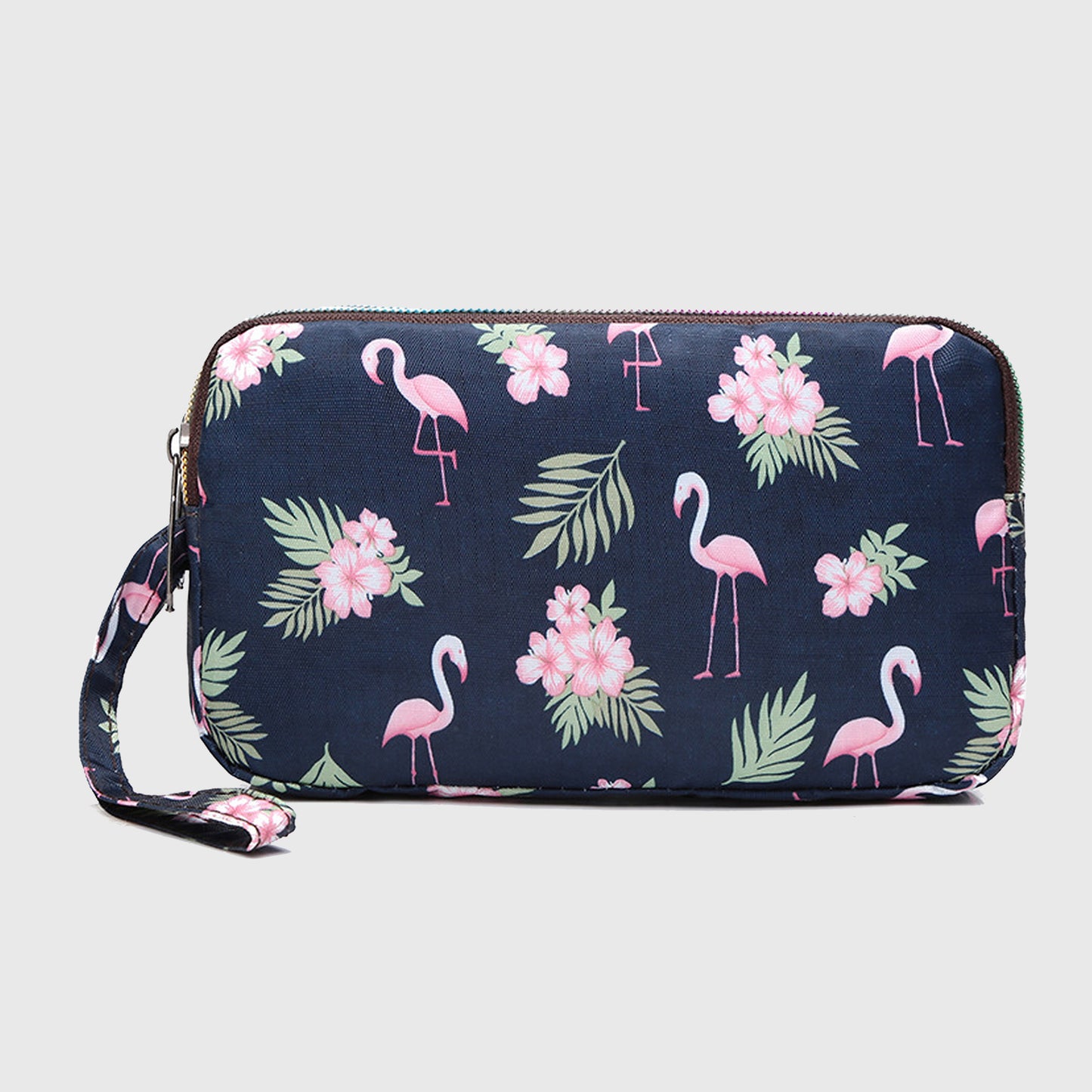 Anna-Kaci Women¡¯s Floral Print Multi-Zip Nylon Wristlet Handbag
