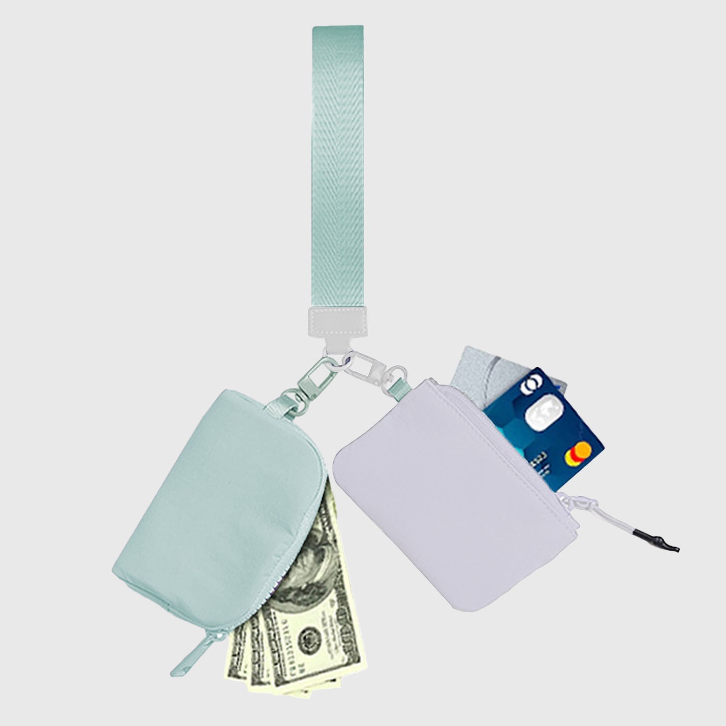 Anna-Kaci Dual - Pocket Hanging Wallet with Strap - Ideal for Cash, Cards and Small Items