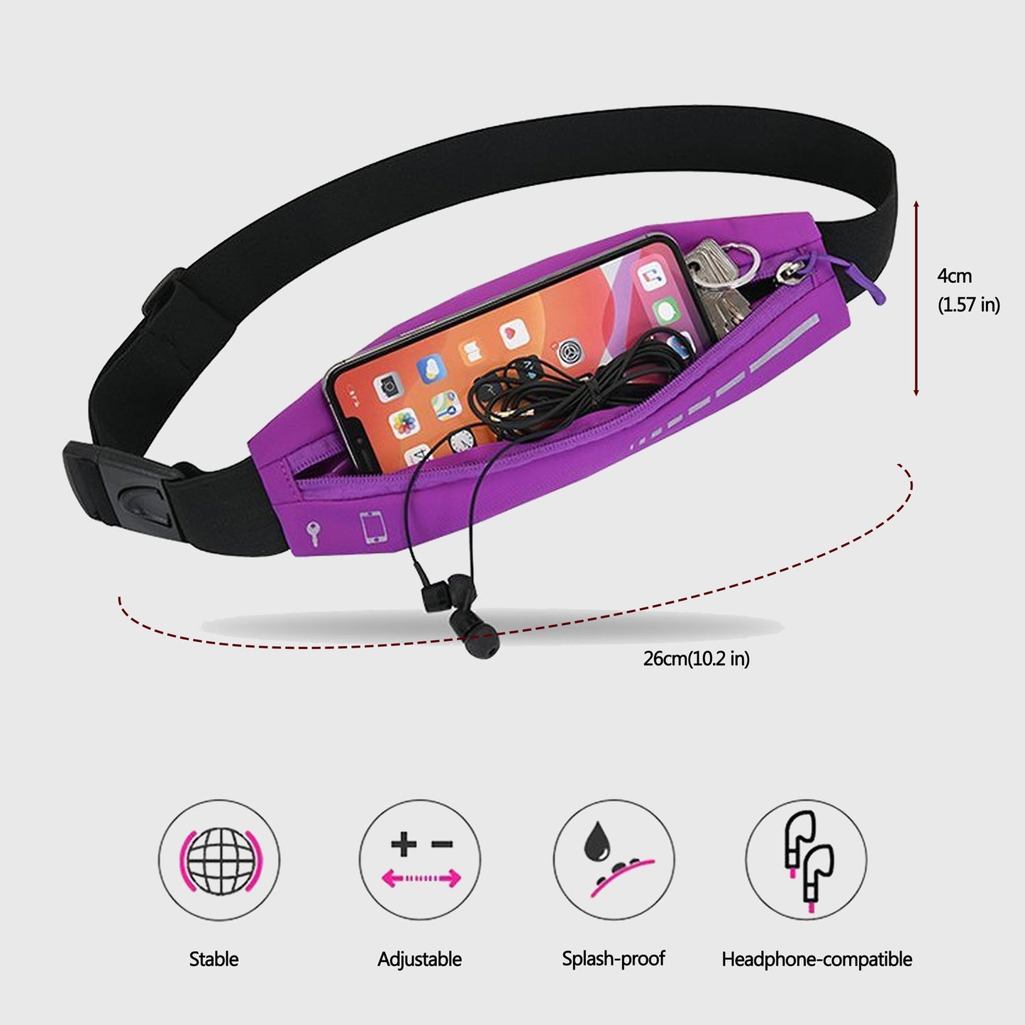 Anna-Kaci Adjustable Waist Bag - Splash - Proof Running Belt