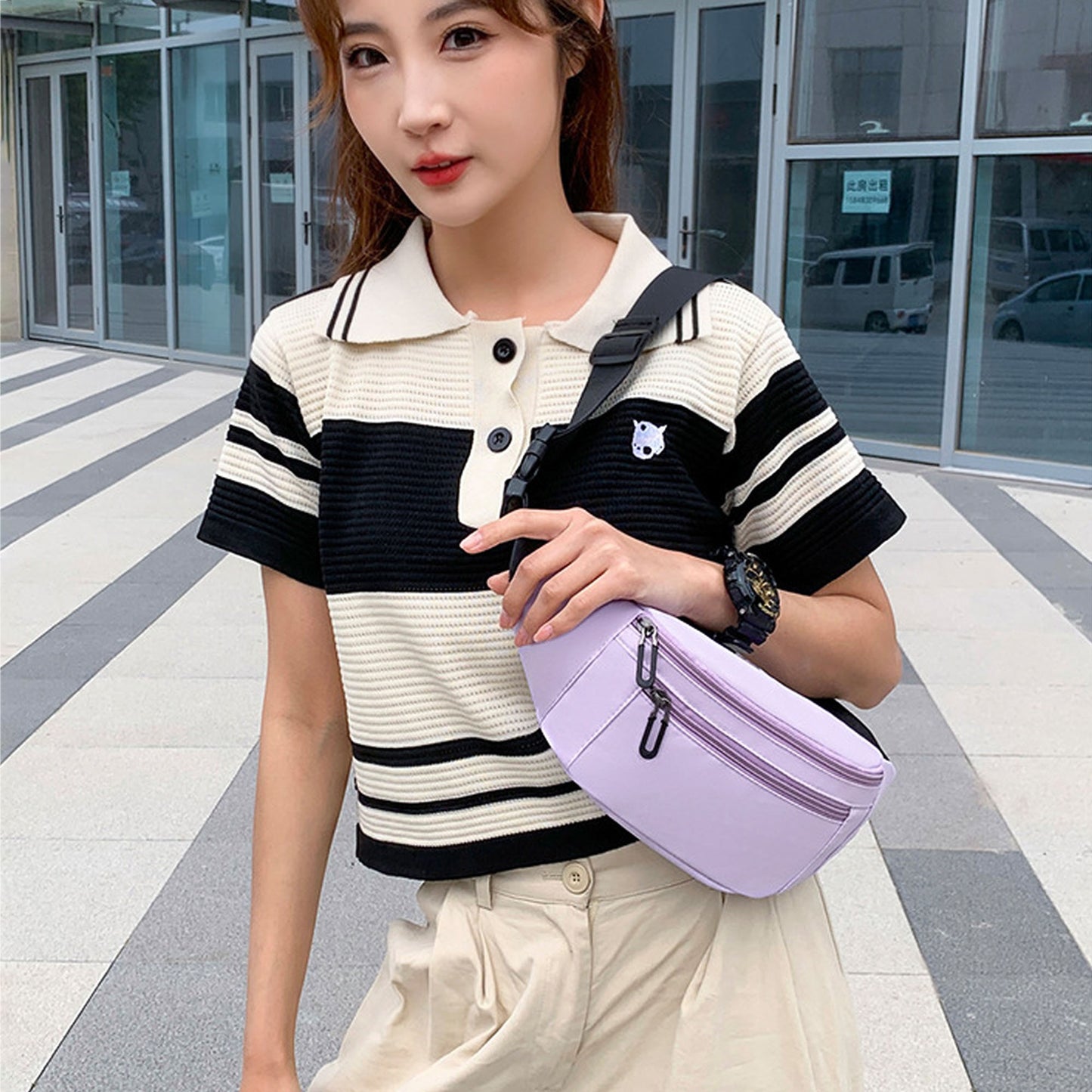 Anna-Kaci Women's Waist Bag - Multiple Zip Fanny Pack for Casual Outings