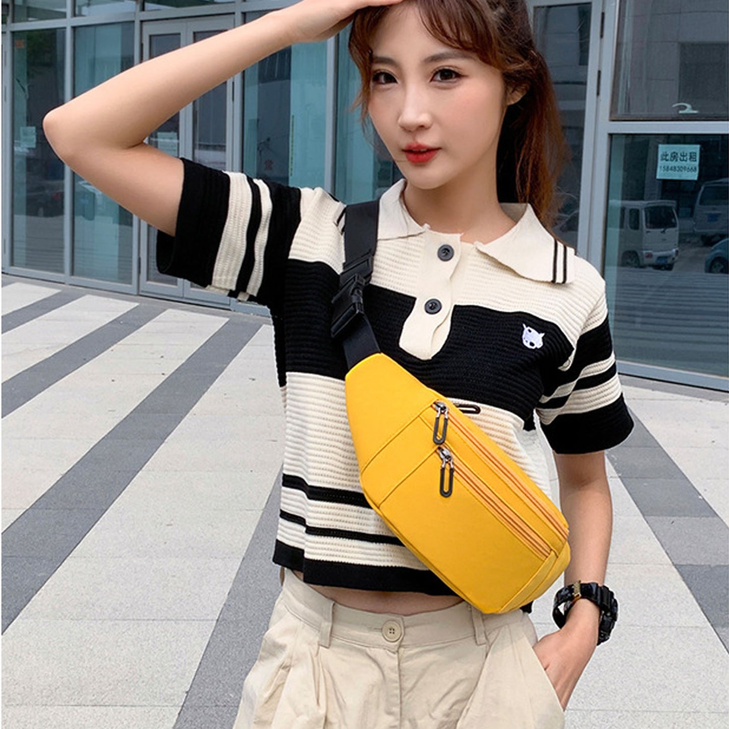 Anna-Kaci Women's Waist Bag - Multiple Zip Fanny Pack for Casual Outings