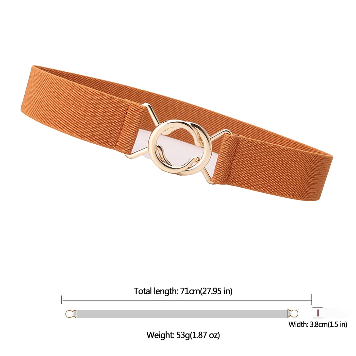 Anna-Kaci Women's Stylish Elastic Waist Belt with Golden O - Ring Buckle