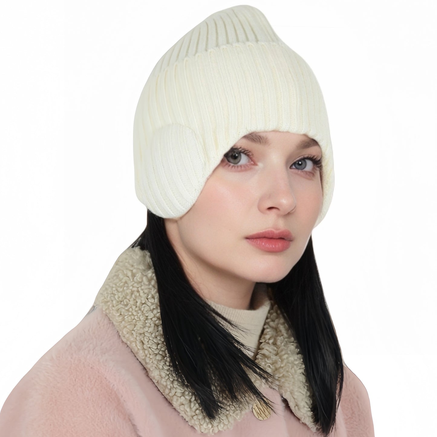 Alilang Warm Winter Knitted Beanie Hat with Earflap Daily Headwear Ski Mask for Men Women