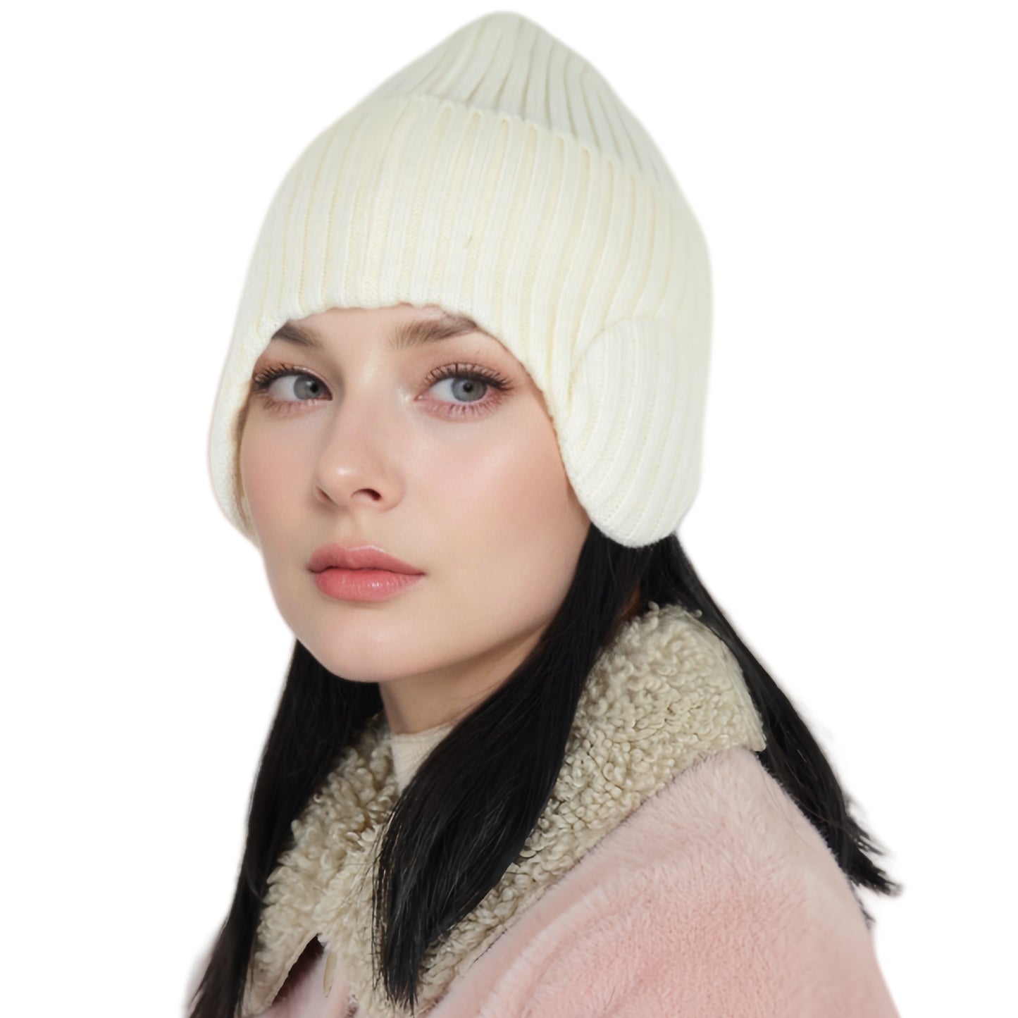 Alilang Warm Winter Knitted Beanie Hat with Earflap Daily Headwear Ski Mask for Men Women