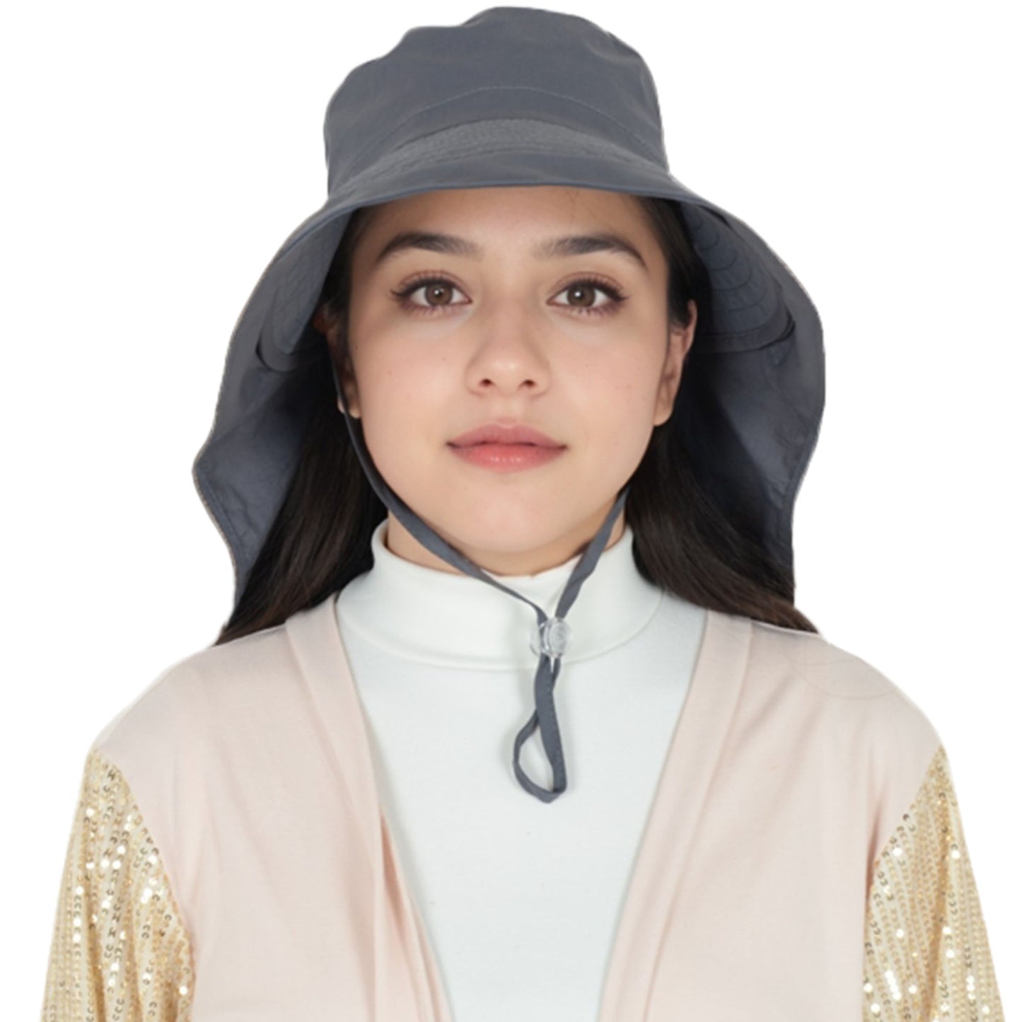 Alilang Womens Sun Hat Wide Brim Bucket Hats with Neck Flap and Ponytail Hole for Summer Beach Fishing Hiking