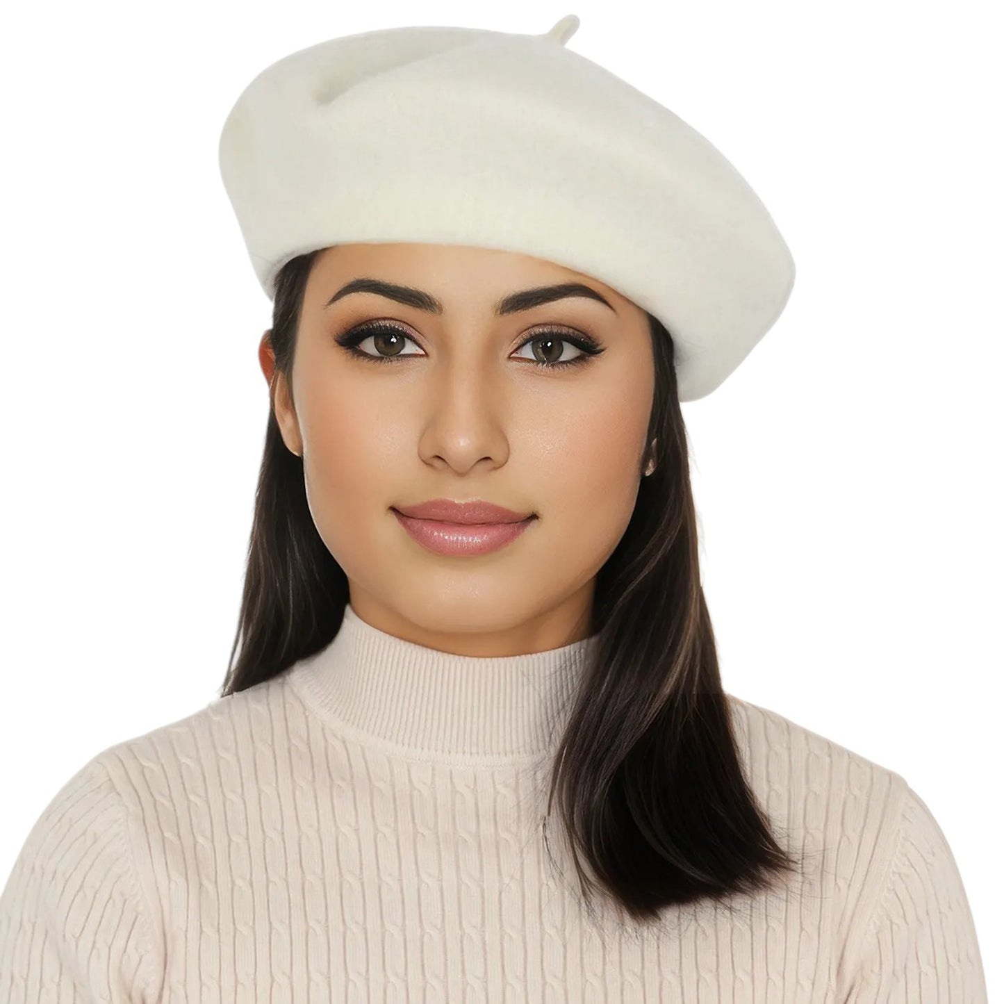 Women's Wool French Beret Hats Solid Color Classic Beanie Fall Winter Cap