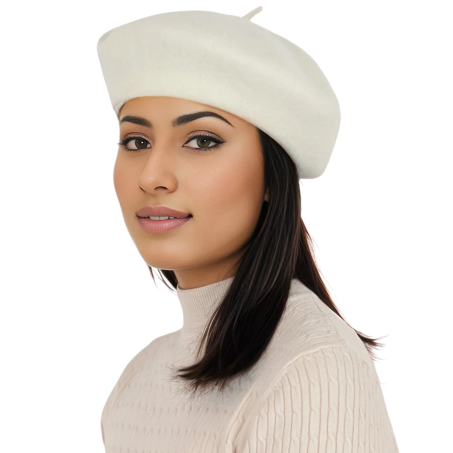 Women's Wool French Beret Hats Solid Color Classic Beanie Fall Winter Cap