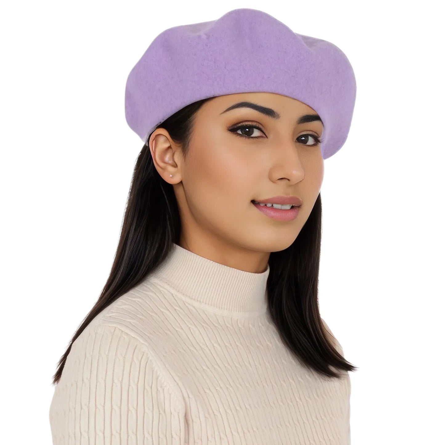 Women's Wool French Beret Hats Solid Color Classic Beanie Fall Winter Cap
