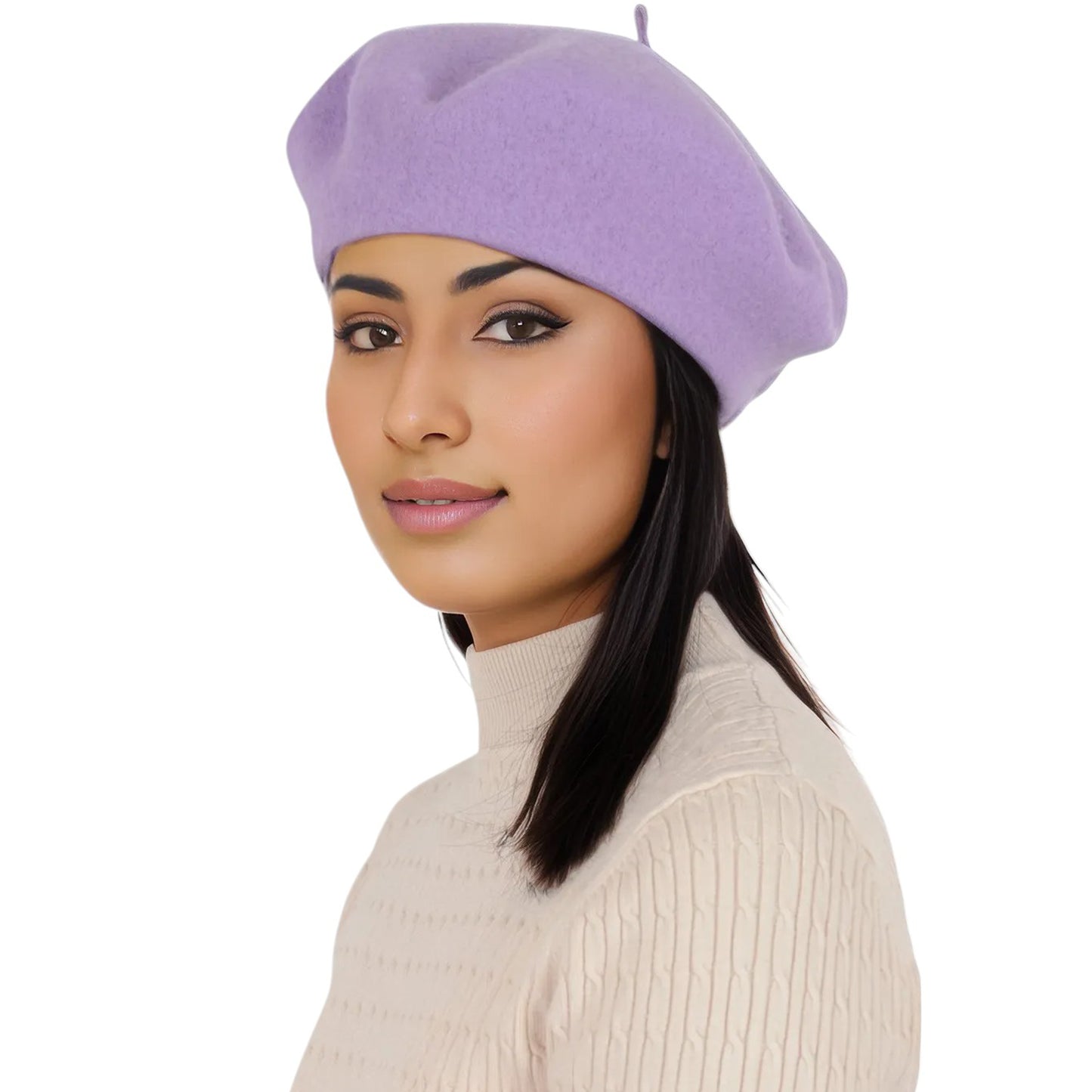 Women's Wool French Beret Hats Solid Color Classic Beanie Fall Winter Cap