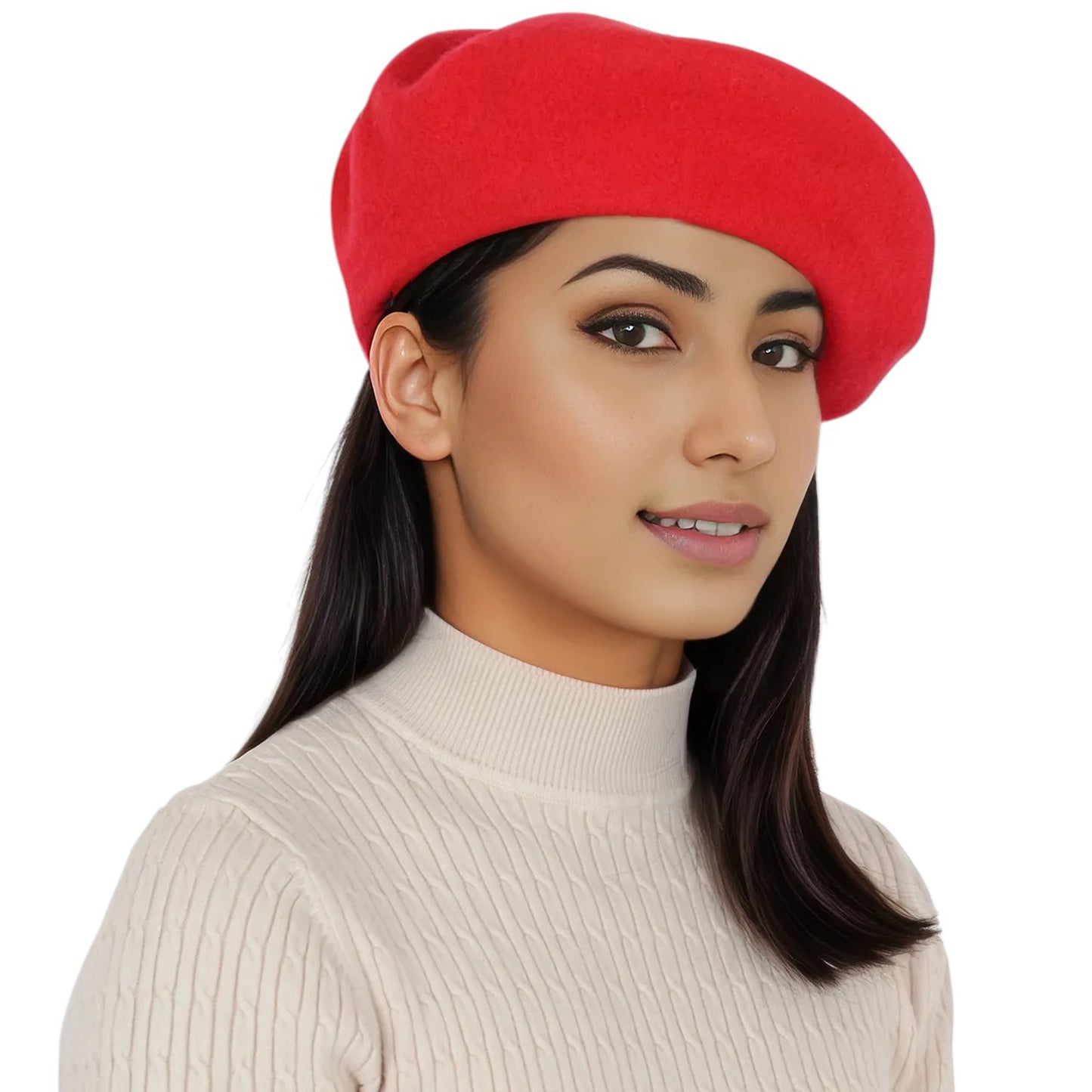 Women's Wool French Beret Hats Solid Color Classic Beanie Fall Winter Cap