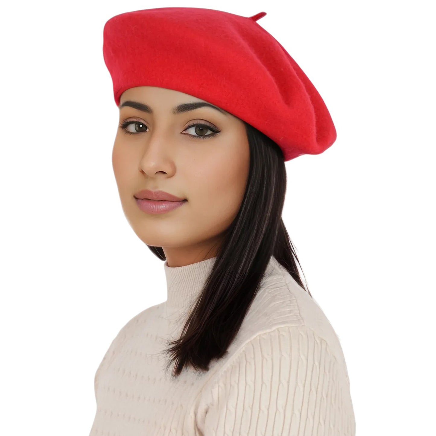 Women's Wool French Beret Hats Solid Color Classic Beanie Fall Winter Cap