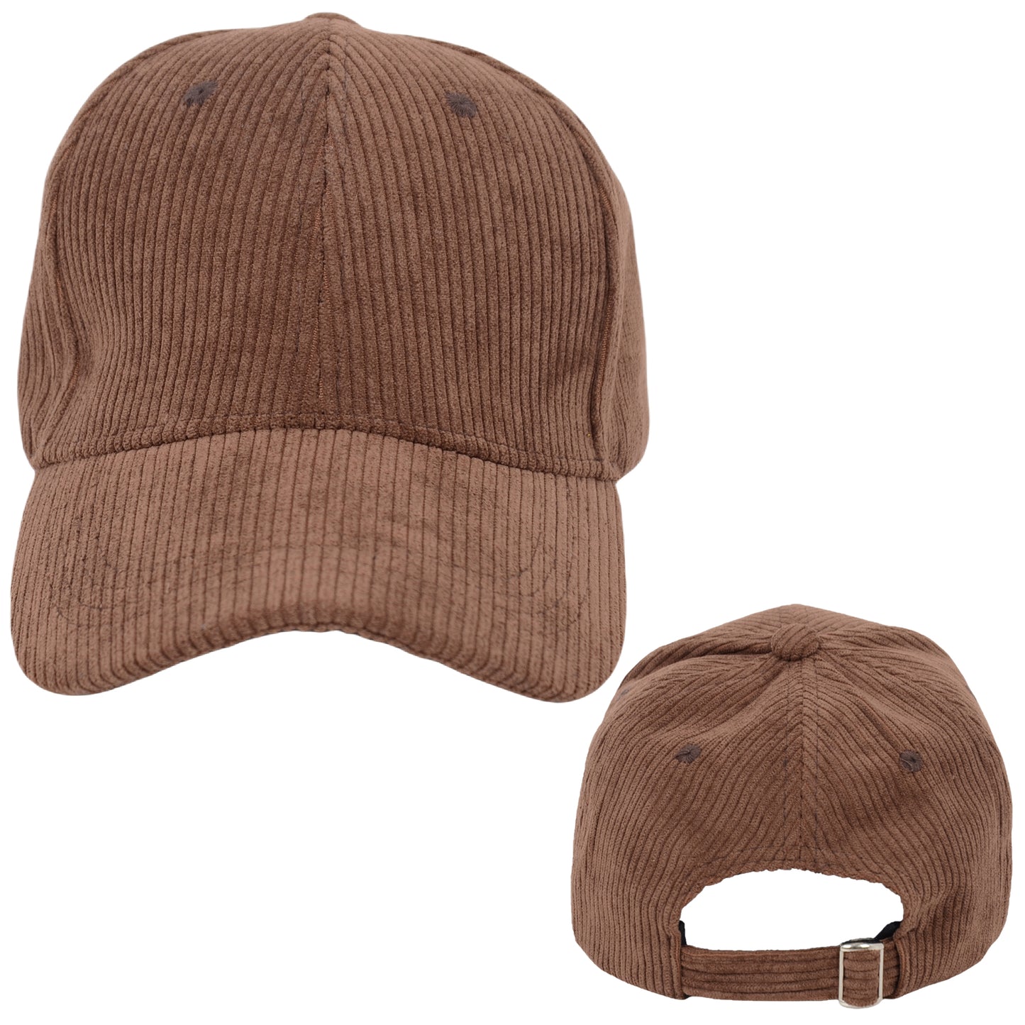 Anna-Kaci Vintage Corduroy Baseball Cap Solid Color Adjustable Strap Trucker Hat for Women Men