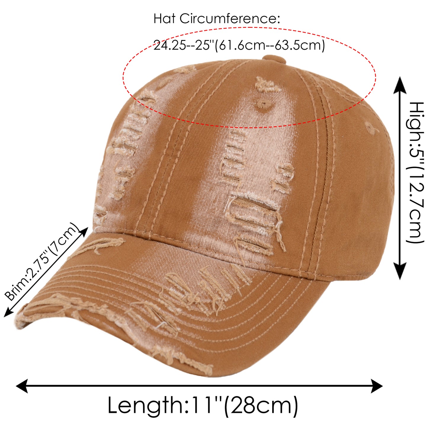 Anna-Kaci Vintage Washed Distressed Baseball Cap Denim Cotton Adjustable Dad Hats for Women Men