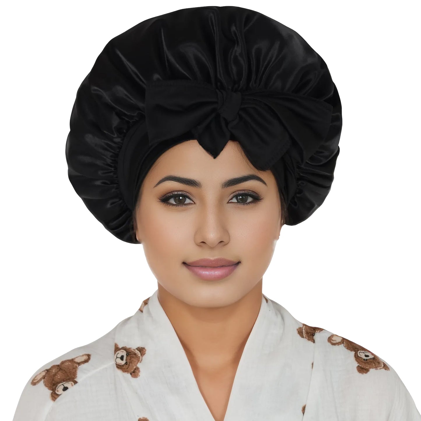 Anna-Kaci Silk Bonnet for Sleeping Satin Lined Hair Bonnet with Long Tie Band for Women Curly Hair