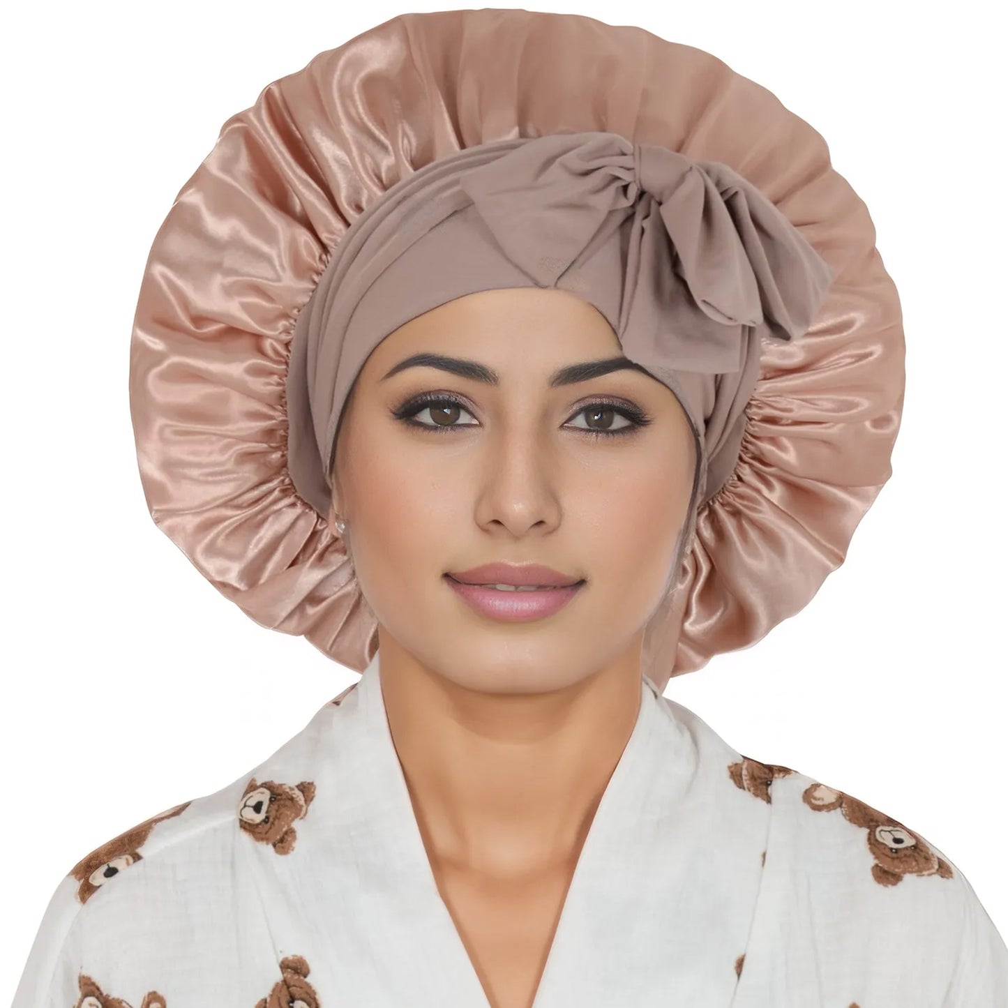 Anna-Kaci Silk Bonnet for Sleeping Satin Lined Hair Bonnet with Long Tie Band for Women Curly Hair