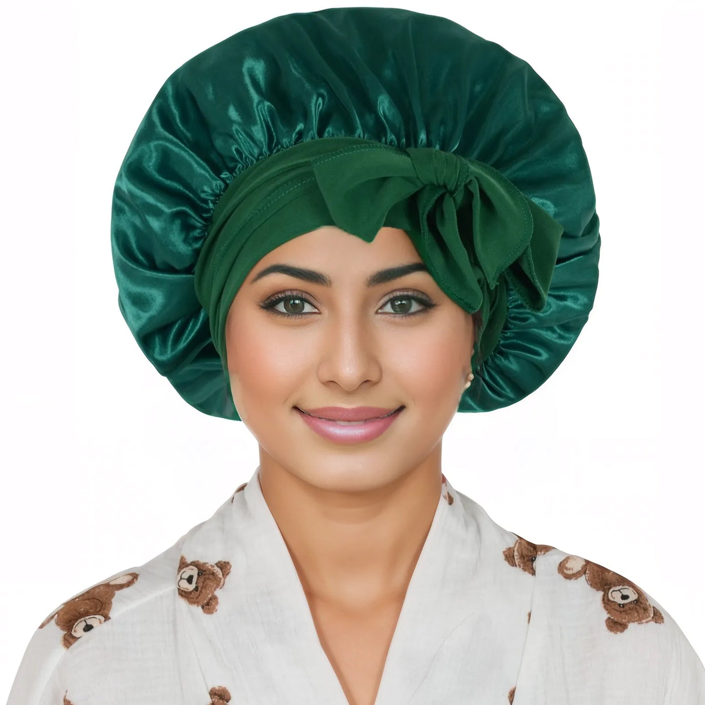 Anna-Kaci Silk Bonnet for Sleeping Satin Lined Hair Bonnet with Long Tie Band for Women Curly Hair