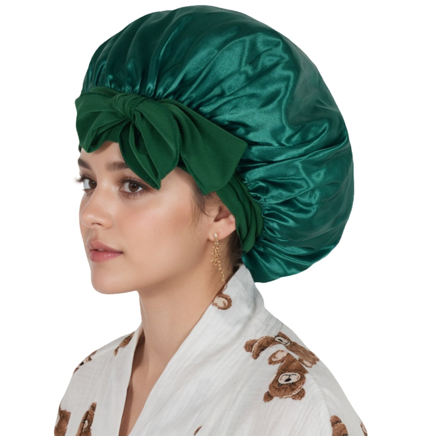 Anna-Kaci Silk Bonnet for Sleeping Satin Lined Hair Bonnet with Long Tie Band for Women Curly Hair