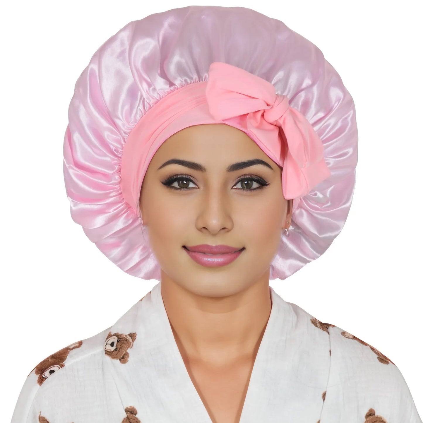 Anna-Kaci Silk Bonnet for Sleeping Satin Lined Hair Bonnet with Long Tie Band for Women Curly Hair