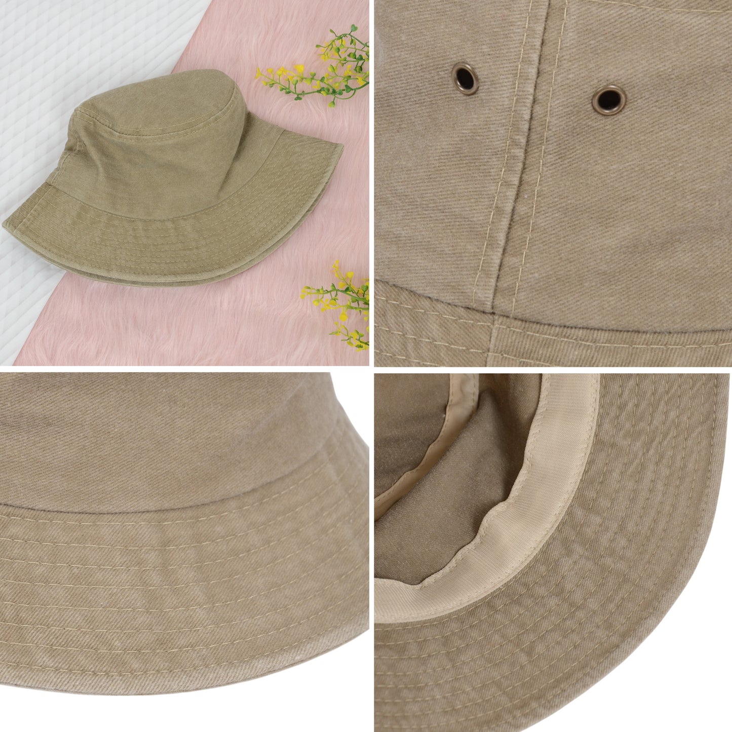 Anna-Kaci Unisex Classic Washed Denim Bucket Hat Cotton Sun Hats Outdoor Fisherman Cap for Beach, Golf, Fishing