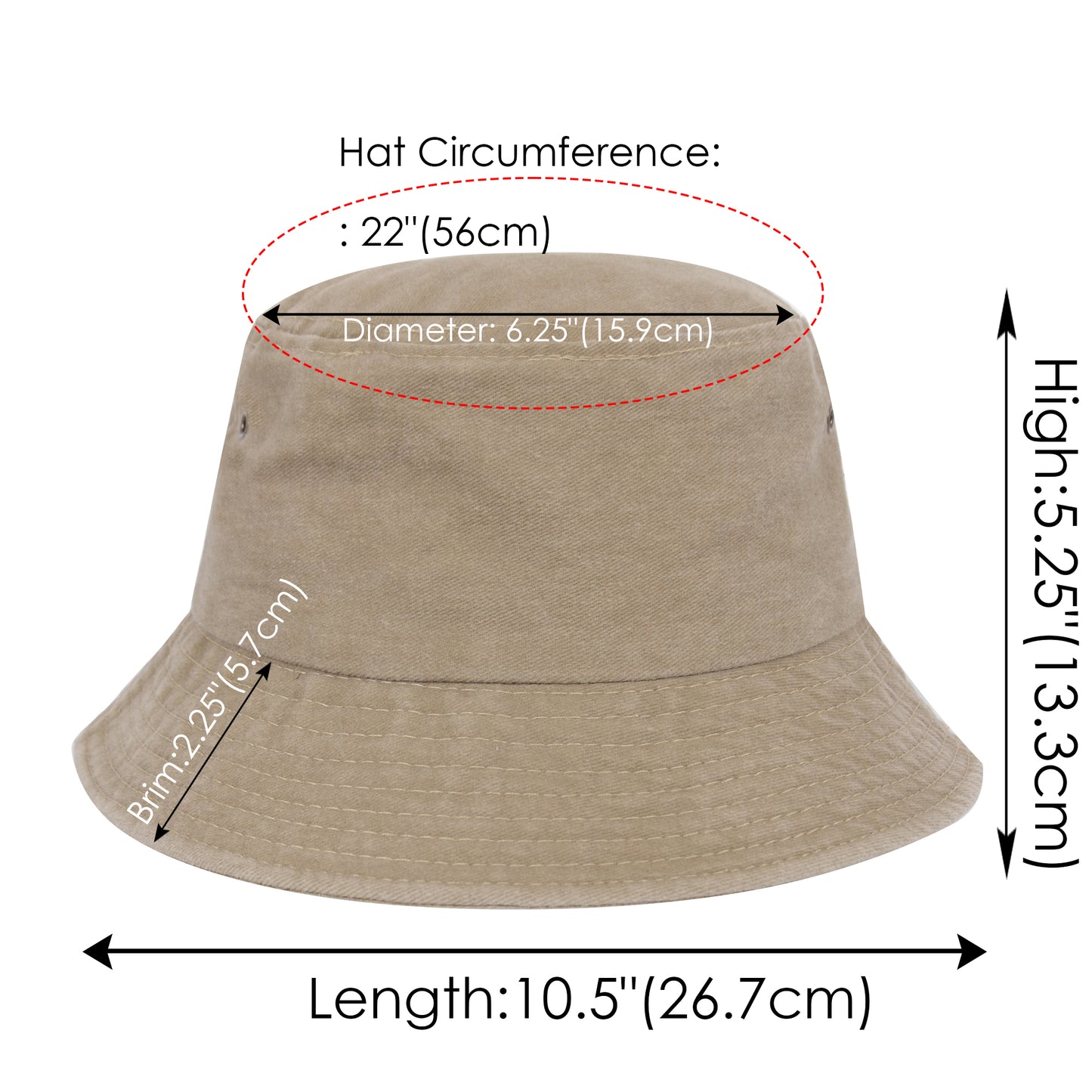 Anna-Kaci Unisex Classic Washed Denim Bucket Hat Cotton Sun Hats Outdoor Fisherman Cap for Beach, Golf, Fishing