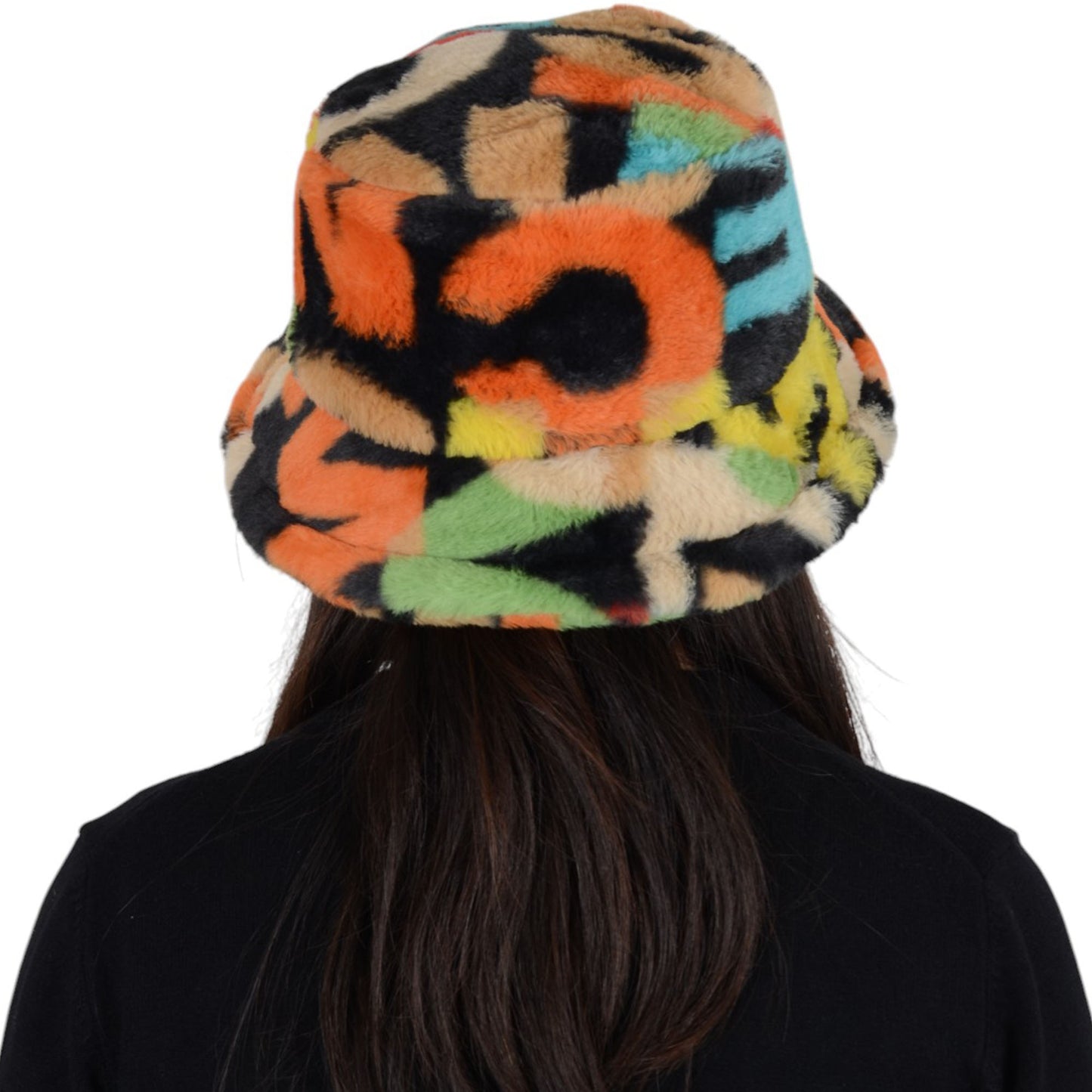 Anna-Kaci Comfy Faux Fur Fuzzy Bucket Hat Colorful Winter Warm Hat Plush Fisherman Cap for Women