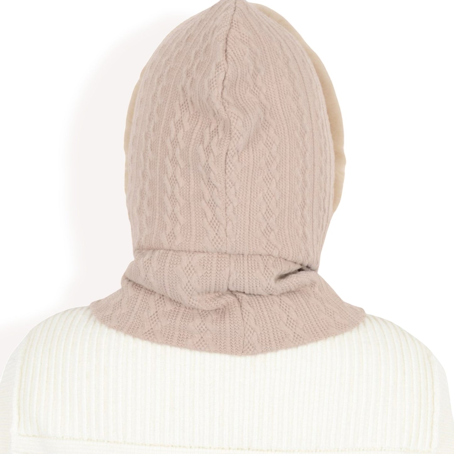 Anna-Kaci Women's Faux Fur Lined Knit Hooded Scarf with Adjustable Drawstring and Full Coverage for Winter Warmth