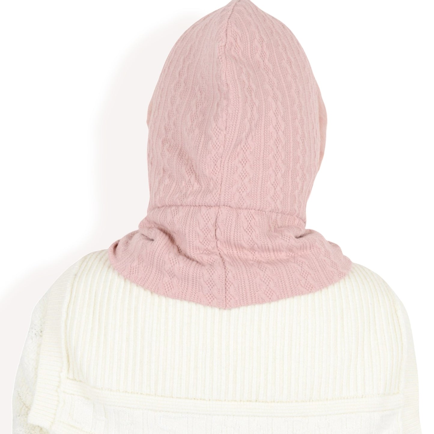 Anna-Kaci Women's Faux Fur Lined Knit Hooded Scarf with Adjustable Drawstring and Full Coverage for Winter Warmth