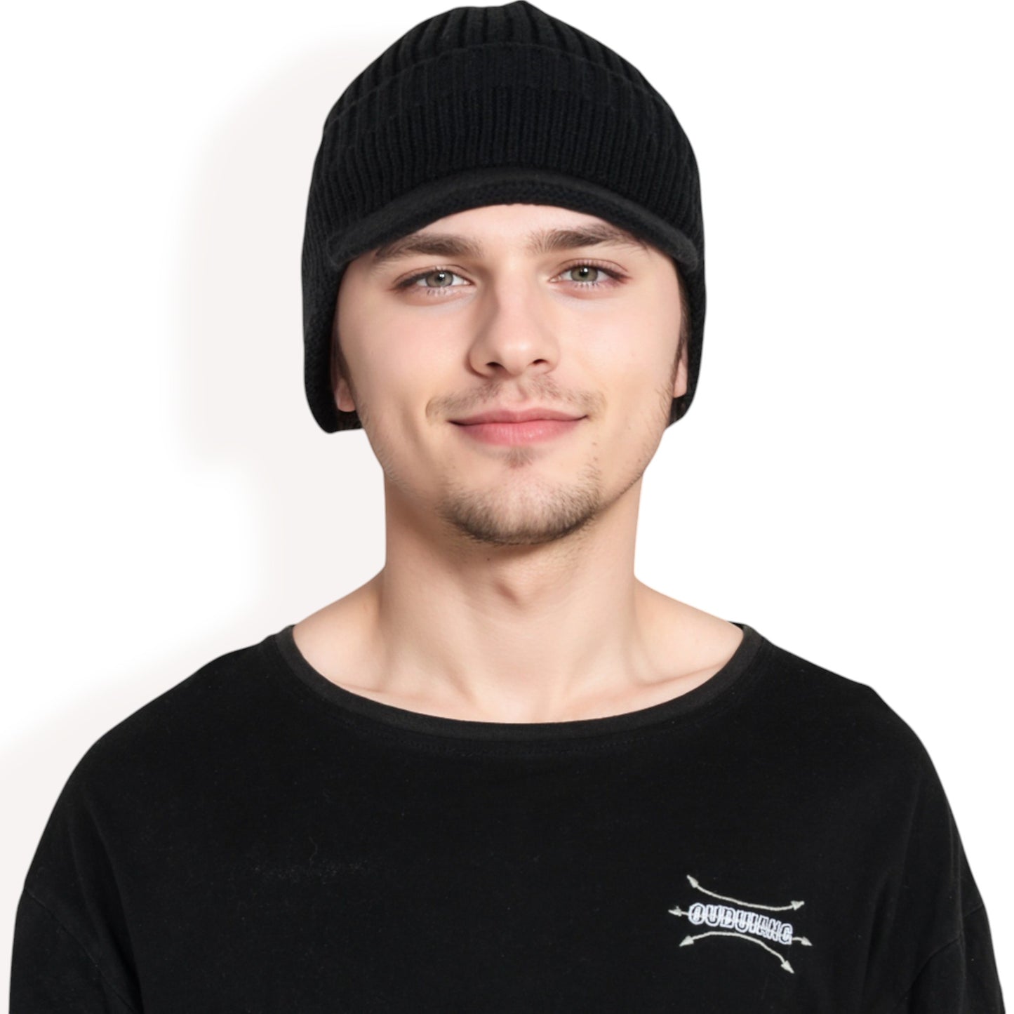 Anna-Kaci Men's Ribbed Knit Baseball Cap with Ear Flap Coverage for Winter Warmth and Style