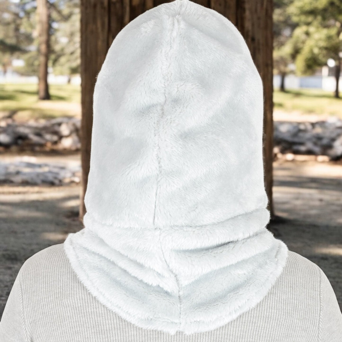 Anna-Kaci Women's Faux Shearling Hooded Scarf with Adjustable Drawstrings and Extended Neck Coverage