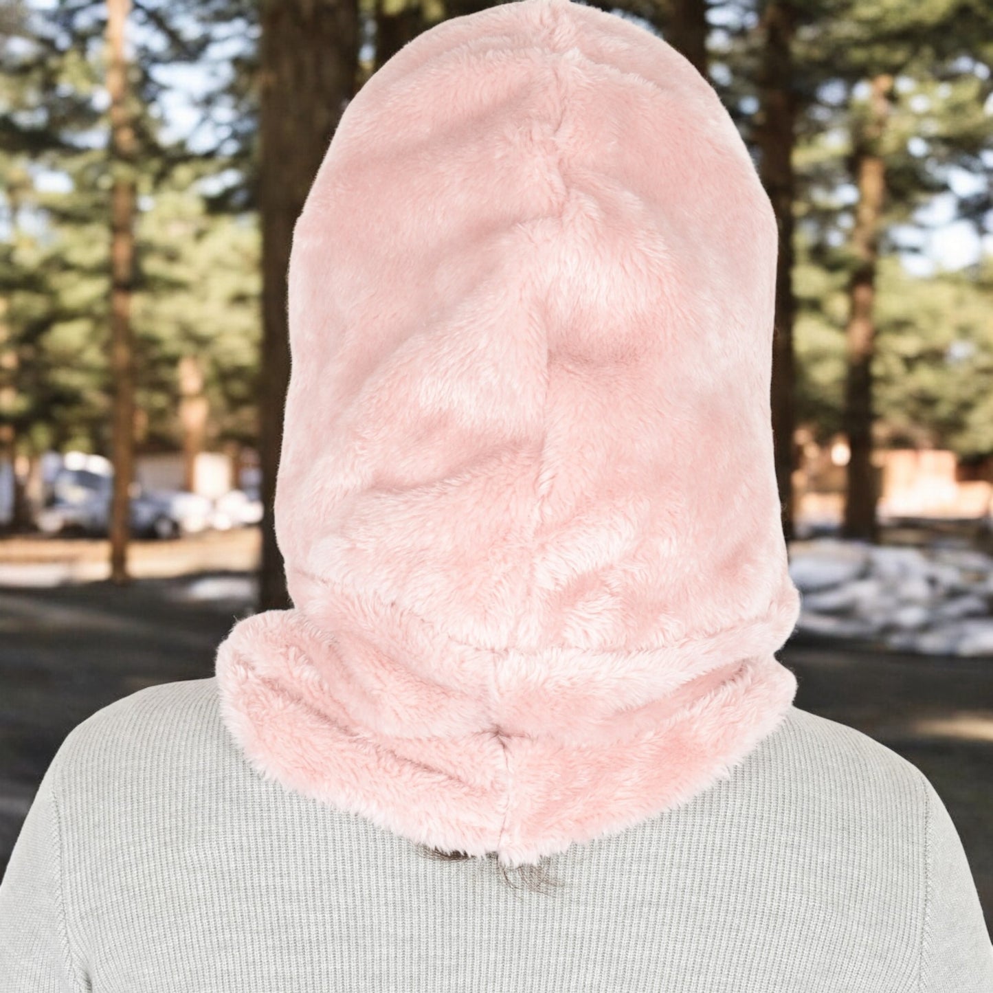Anna-Kaci Women's Faux Shearling Hooded Scarf with Adjustable Drawstrings and Extended Neck Coverage