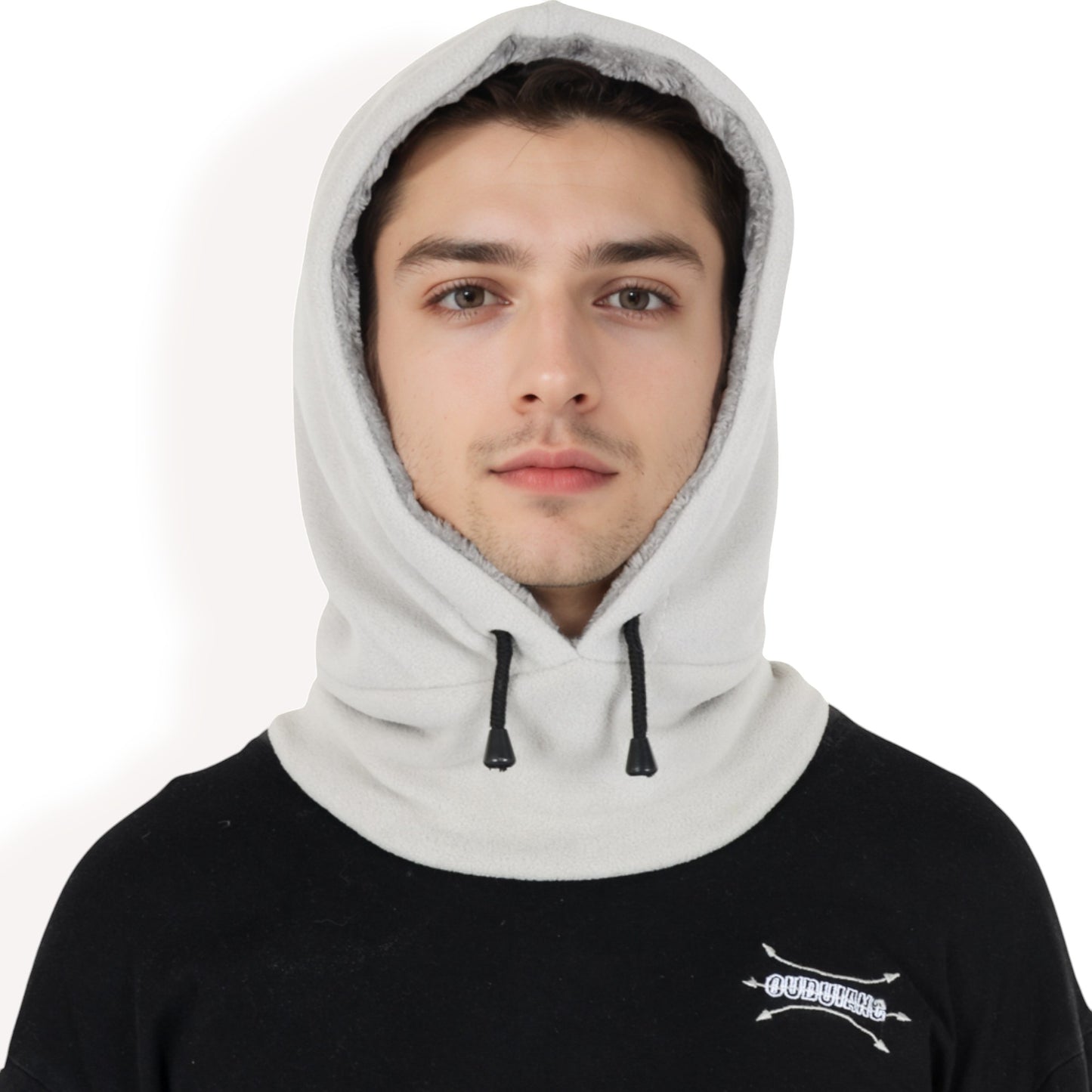 Anna-Kaci Men's Fleece Hooded Neck Warmer with Adjustable Drawstrings and Full Face Coverage for Cold Weather