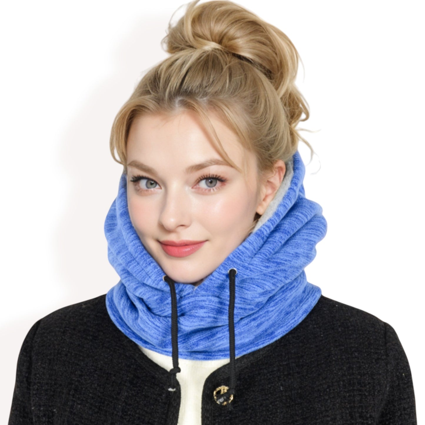 Anna-Kaci Women's Fleece-Lined Hooded Neck Warmer with Adjustable Drawstrings for Full Coverage and Winter Protection