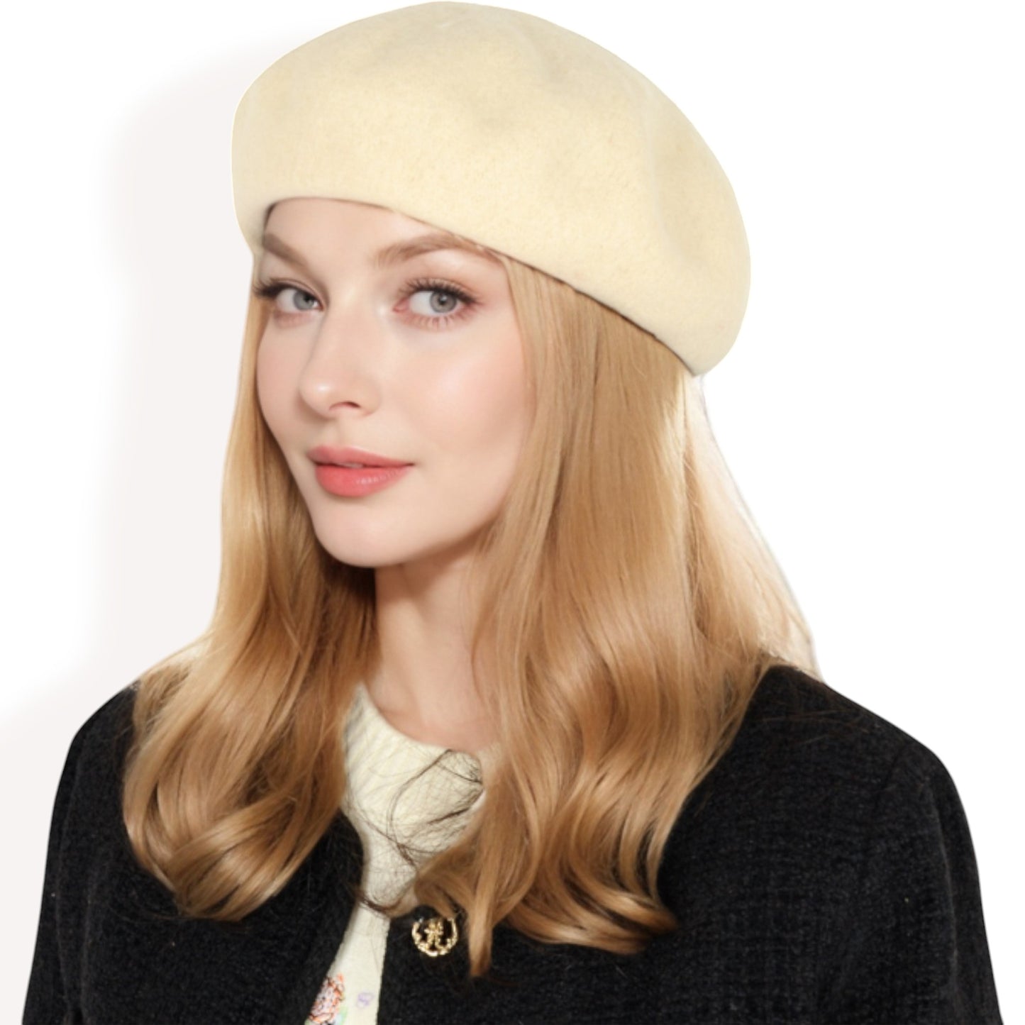 Anna-Kaci Women'sClassic Wool Beret Hat with Adjustable Inner Band and Timeless Parisian Style