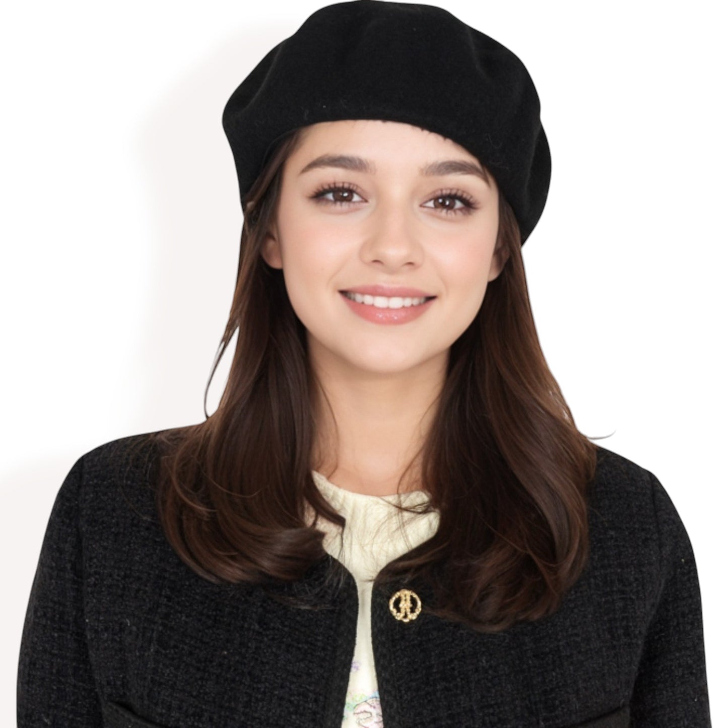 Anna-Kaci Women'sClassic Wool Beret Hat with Adjustable Inner Band and Timeless Parisian Style