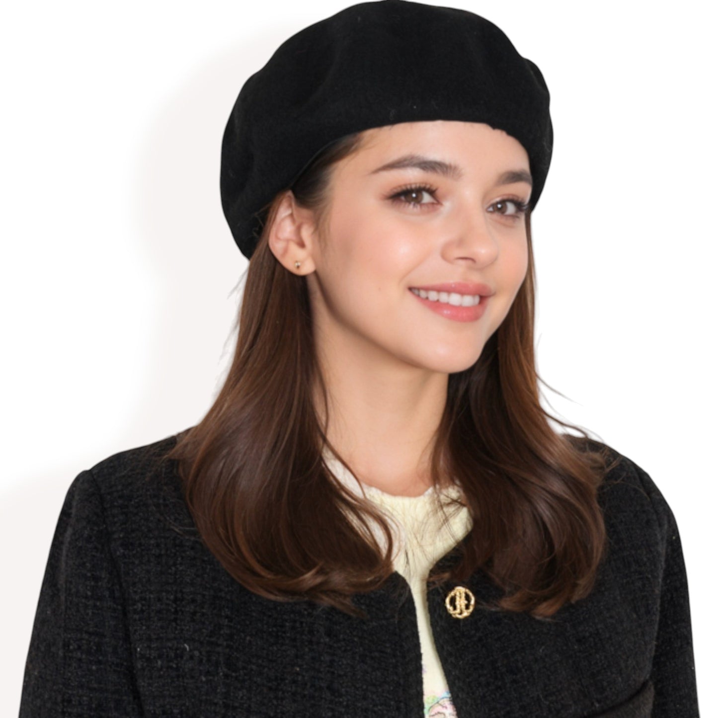 Anna-Kaci Women'sClassic Wool Beret Hat with Adjustable Inner Band and Timeless Parisian Style