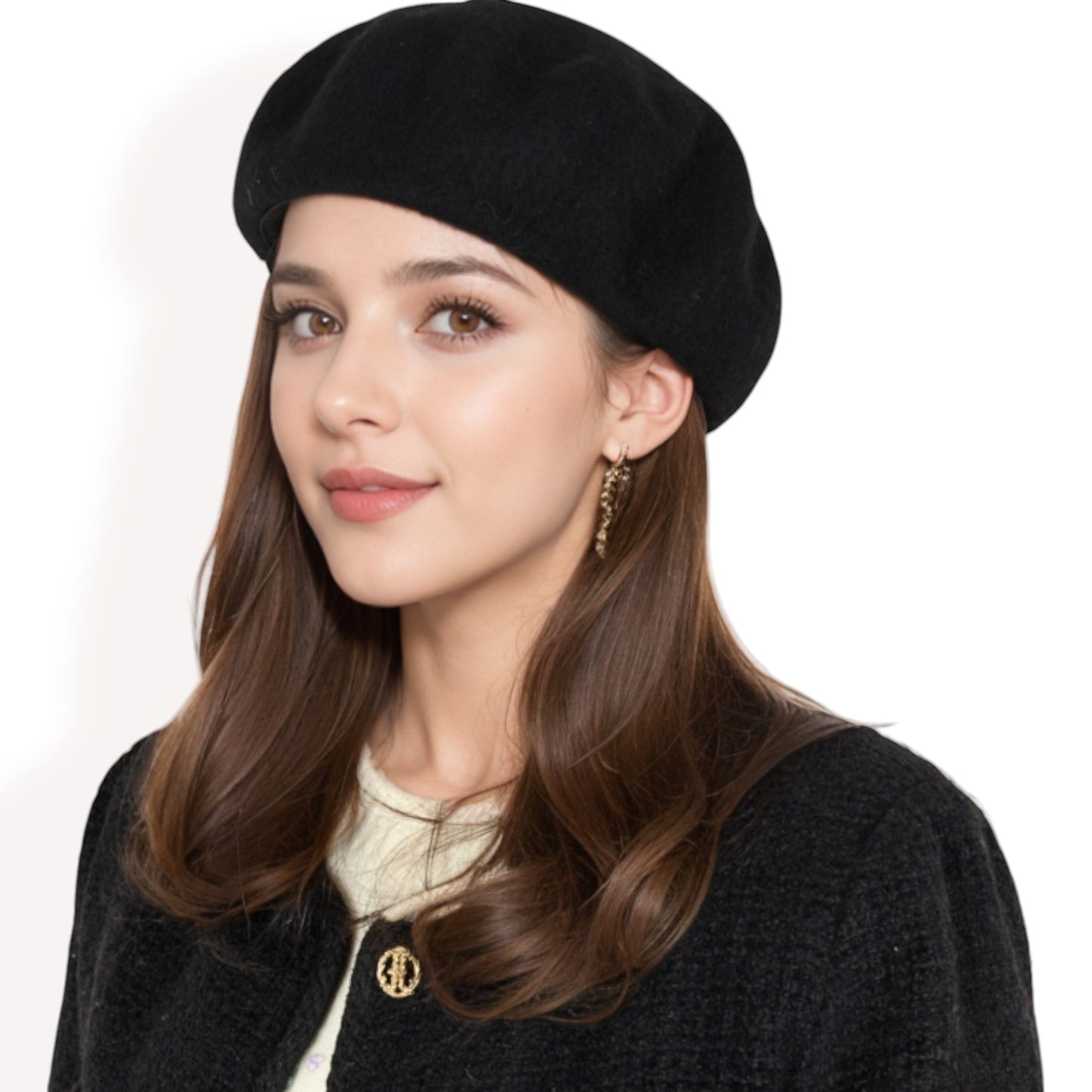 Anna-Kaci Women'sClassic Wool Beret Hat with Adjustable Inner Band and Timeless Parisian Style