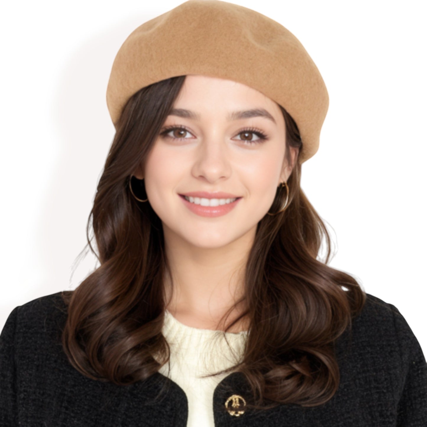 Anna-Kaci Women'sClassic Wool Beret Hat with Adjustable Inner Band and Timeless Parisian Style