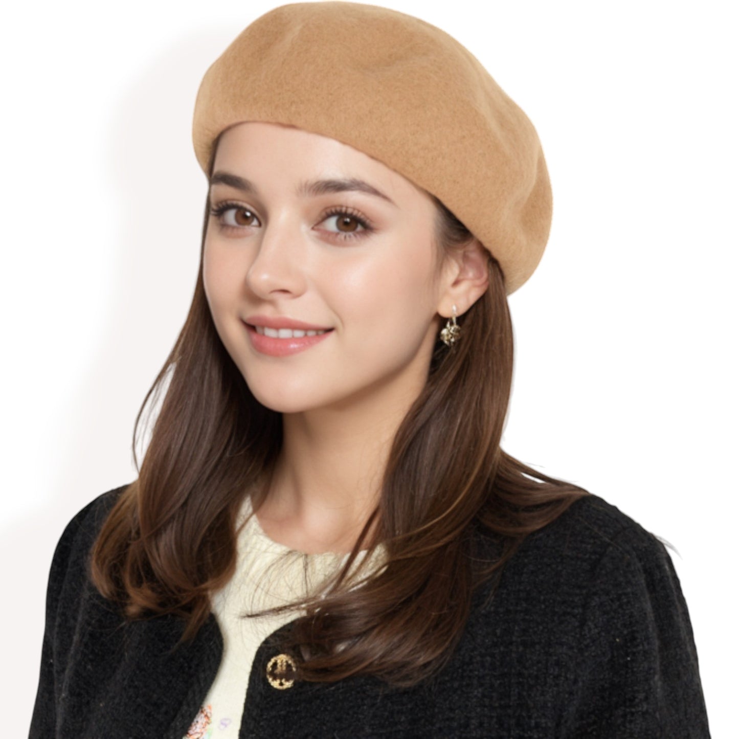Anna-Kaci Women'sClassic Wool Beret Hat with Adjustable Inner Band and Timeless Parisian Style