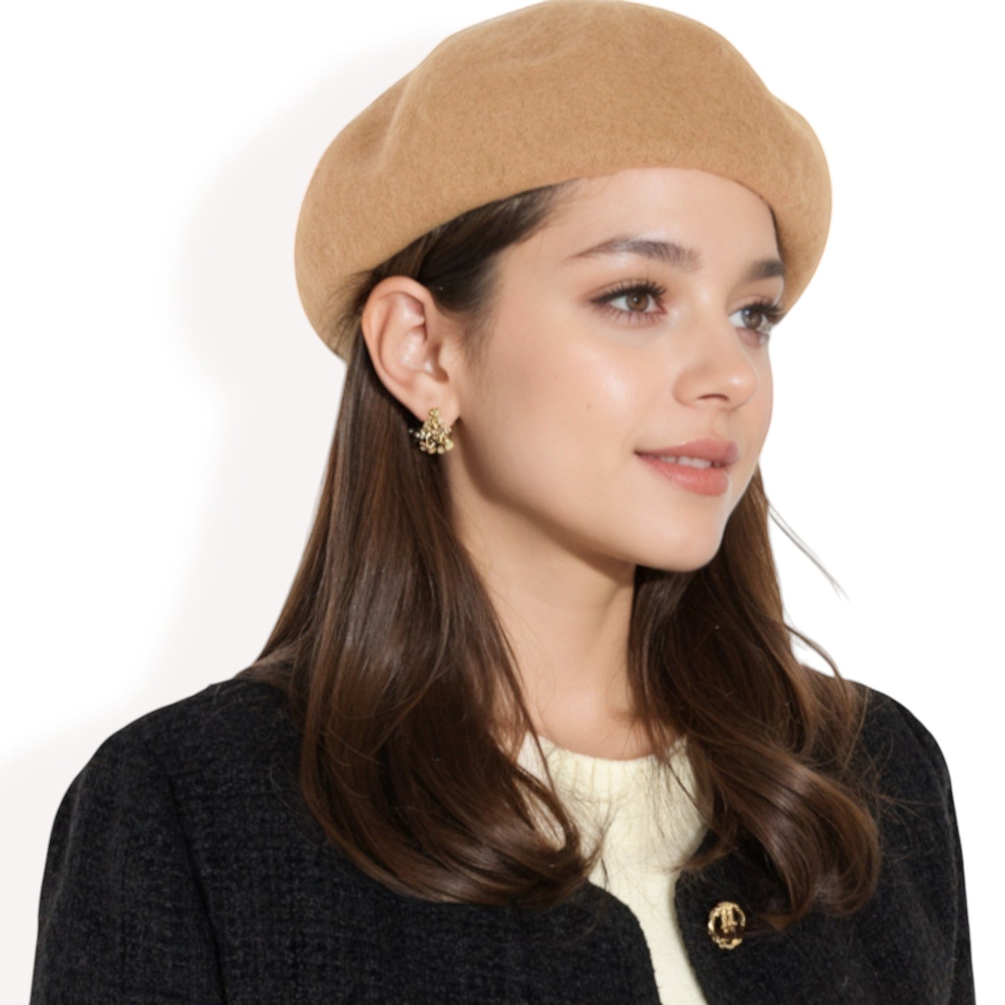 Anna-Kaci Women'sClassic Wool Beret Hat with Adjustable Inner Band and Timeless Parisian Style