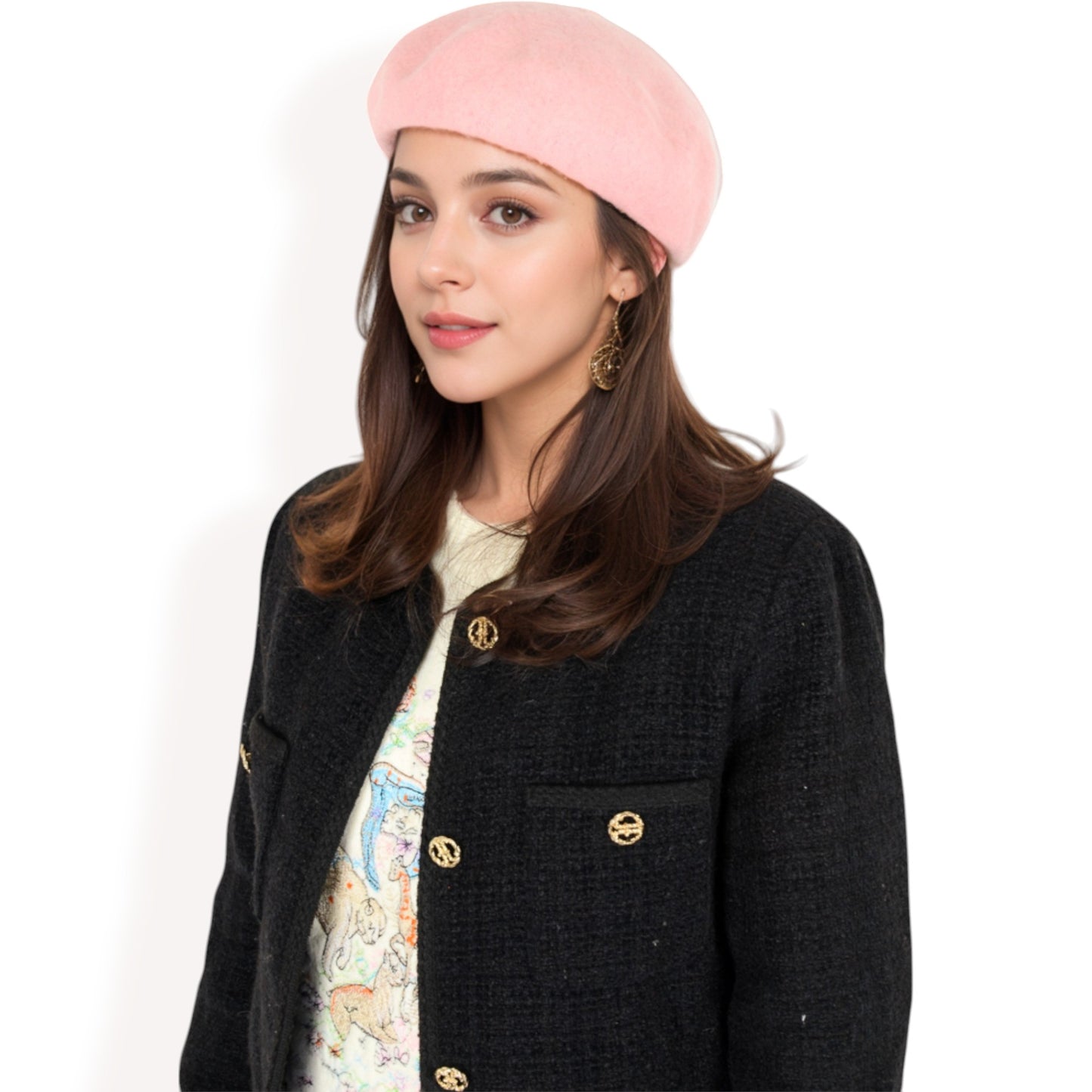 Anna-Kaci Women'sClassic Wool Beret Hat with Adjustable Inner Band and Timeless Parisian Style