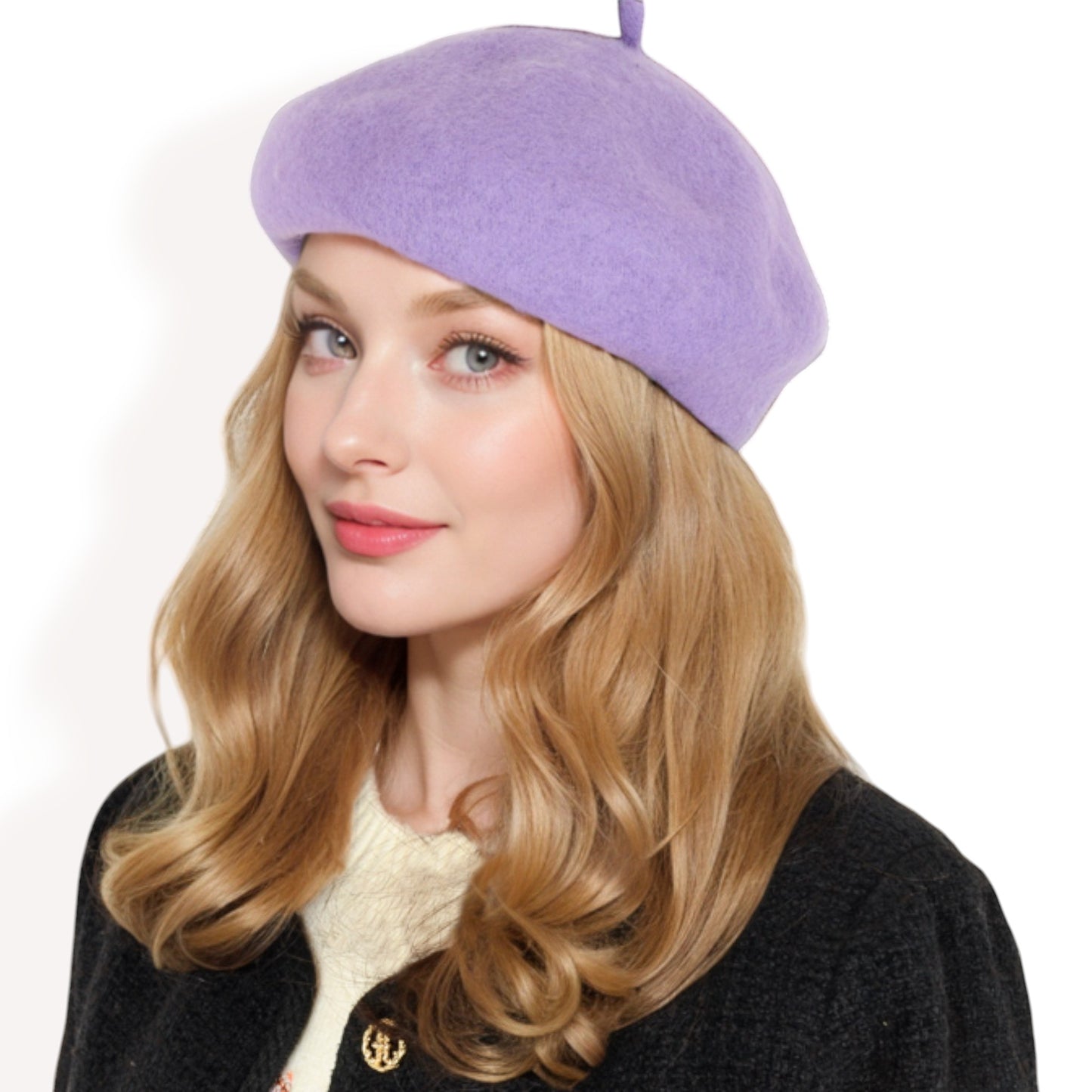 Anna-Kaci Women'sClassic Wool Beret Hat with Adjustable Inner Band and Timeless Parisian Style