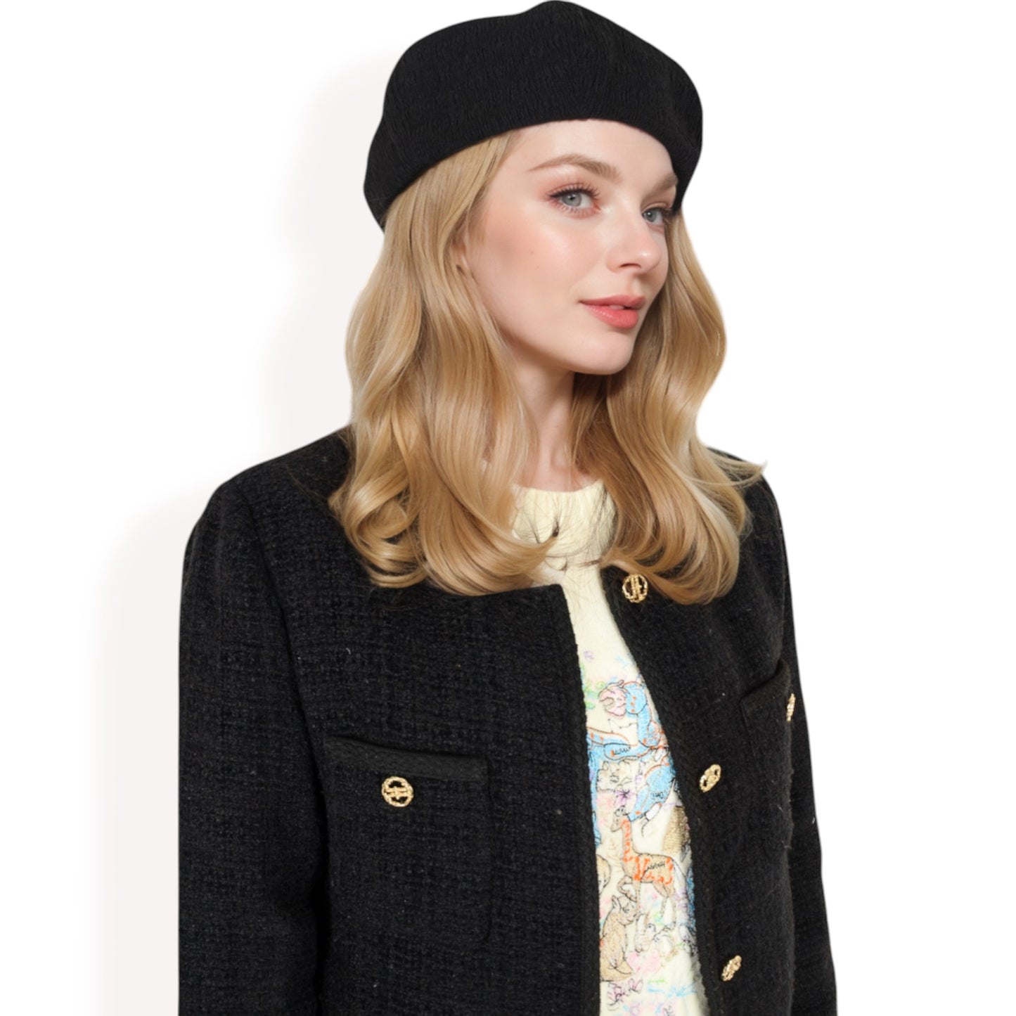 Anna-Kaci Women's Lightweight Textured Beret with Soft Stretch Fit and Chic Parisian Design